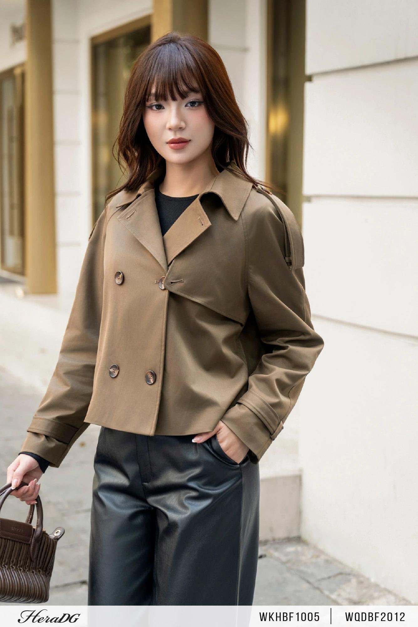 Áo khoác trench coat dáng ngắn, có ly súp thân sau – ảnh 2