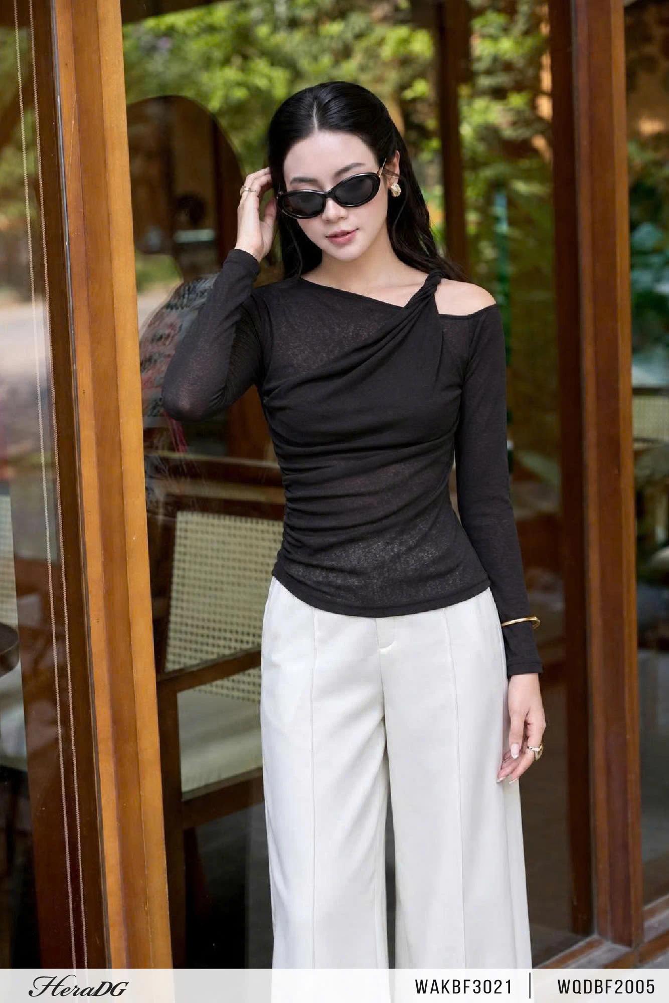 Áo kiểu lệch vai vặn xoắn – ảnh 6