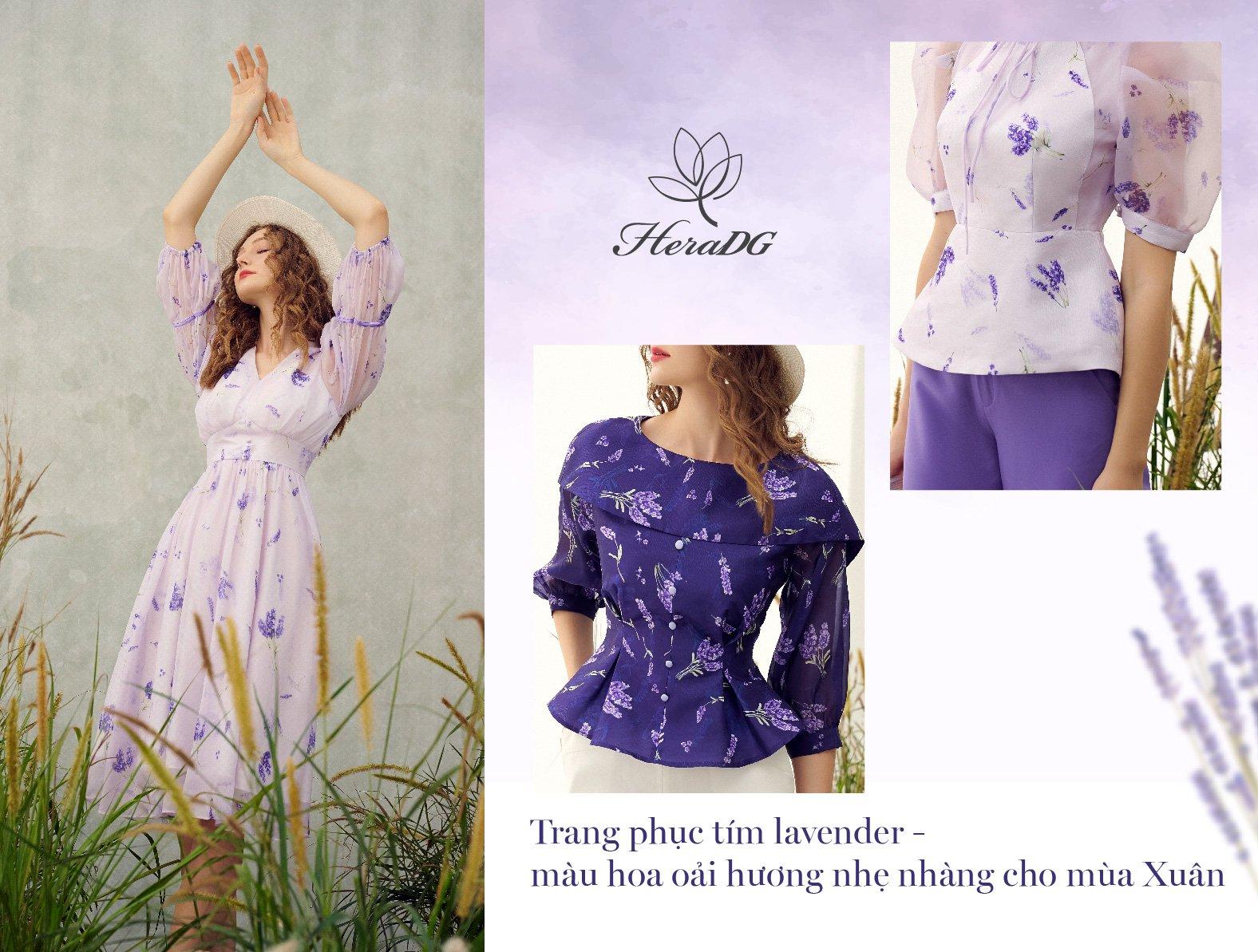 TRANG PHỤC TÍM LAVENDER – MÀU HOA OẢI HƯƠNG NHẸ NHÀNG CHO MÙA XUÂN