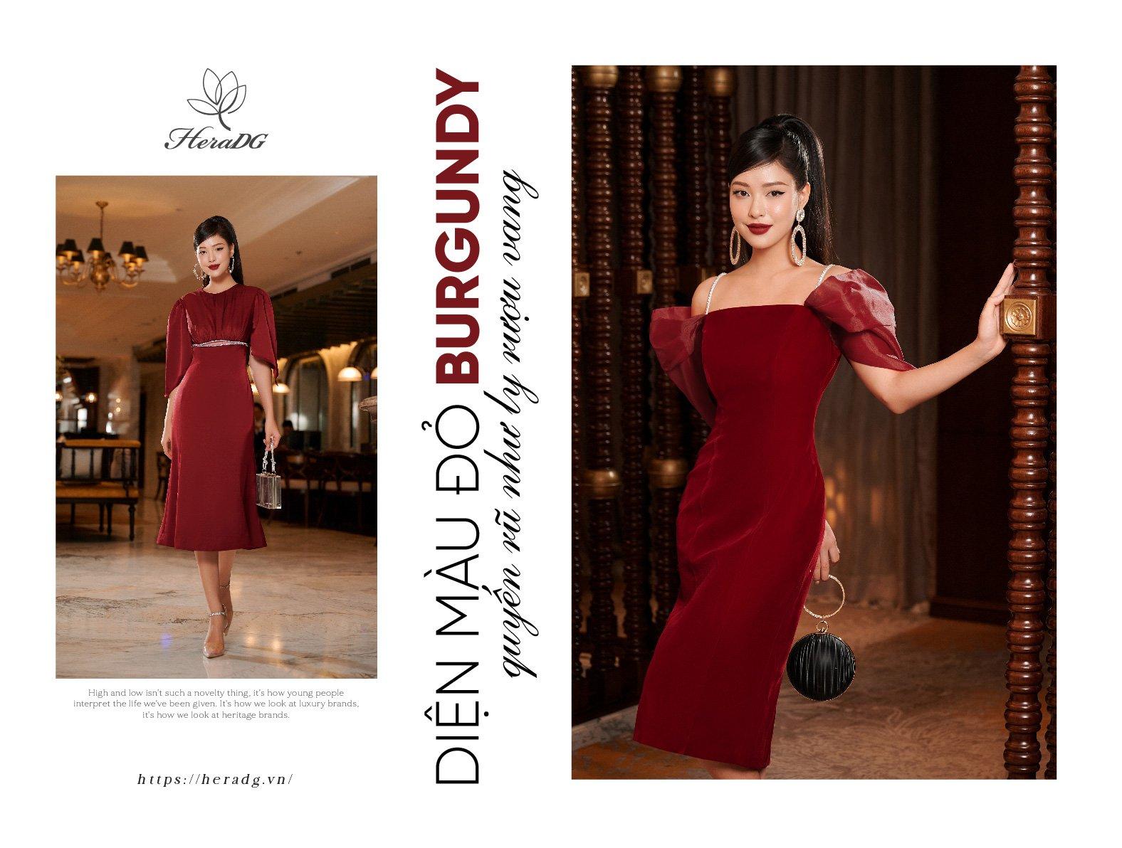 Diện màu đỏ burgundy quyến rũ như ly rượu vang