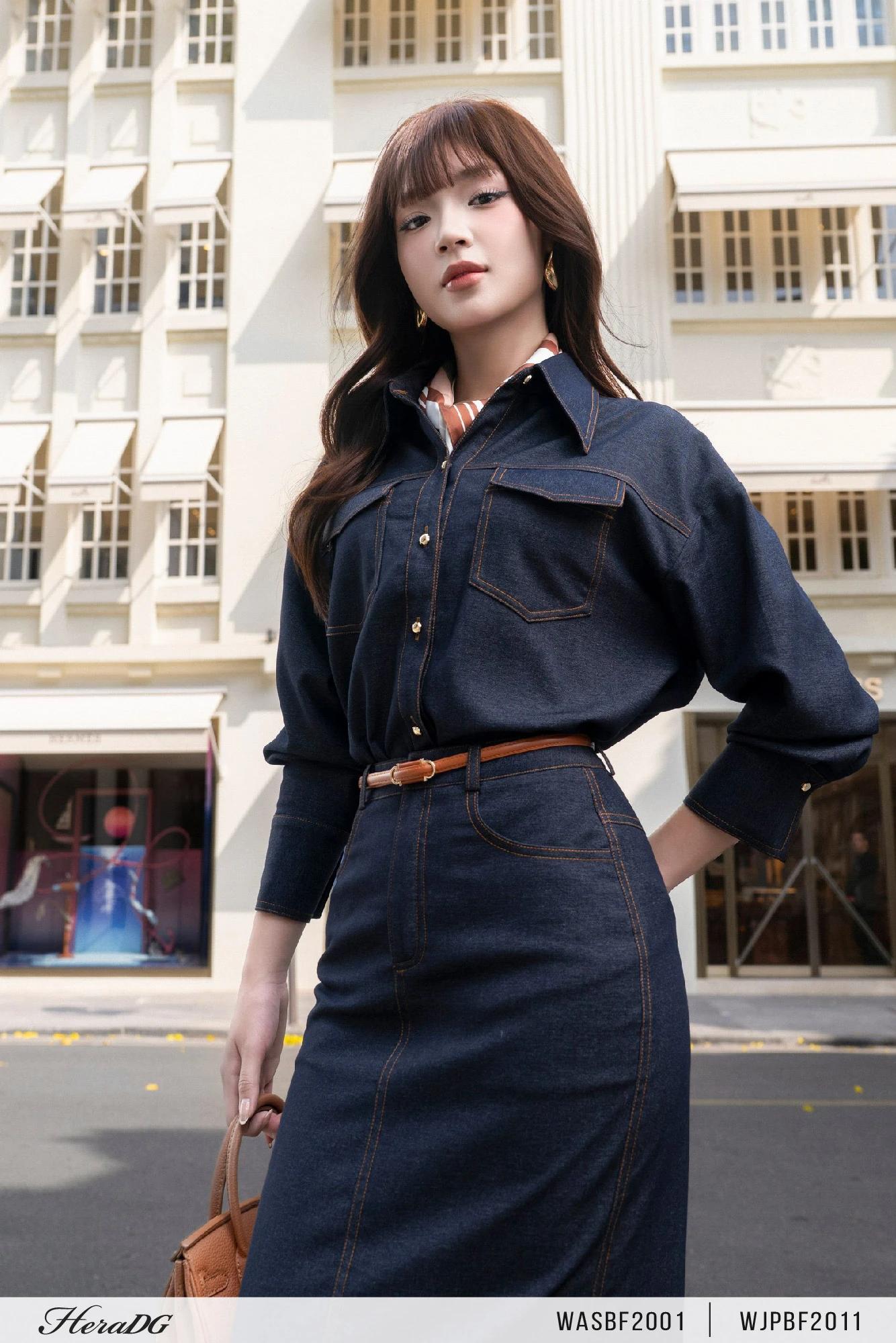 Chân váy jeans dáng suông – ảnh 3