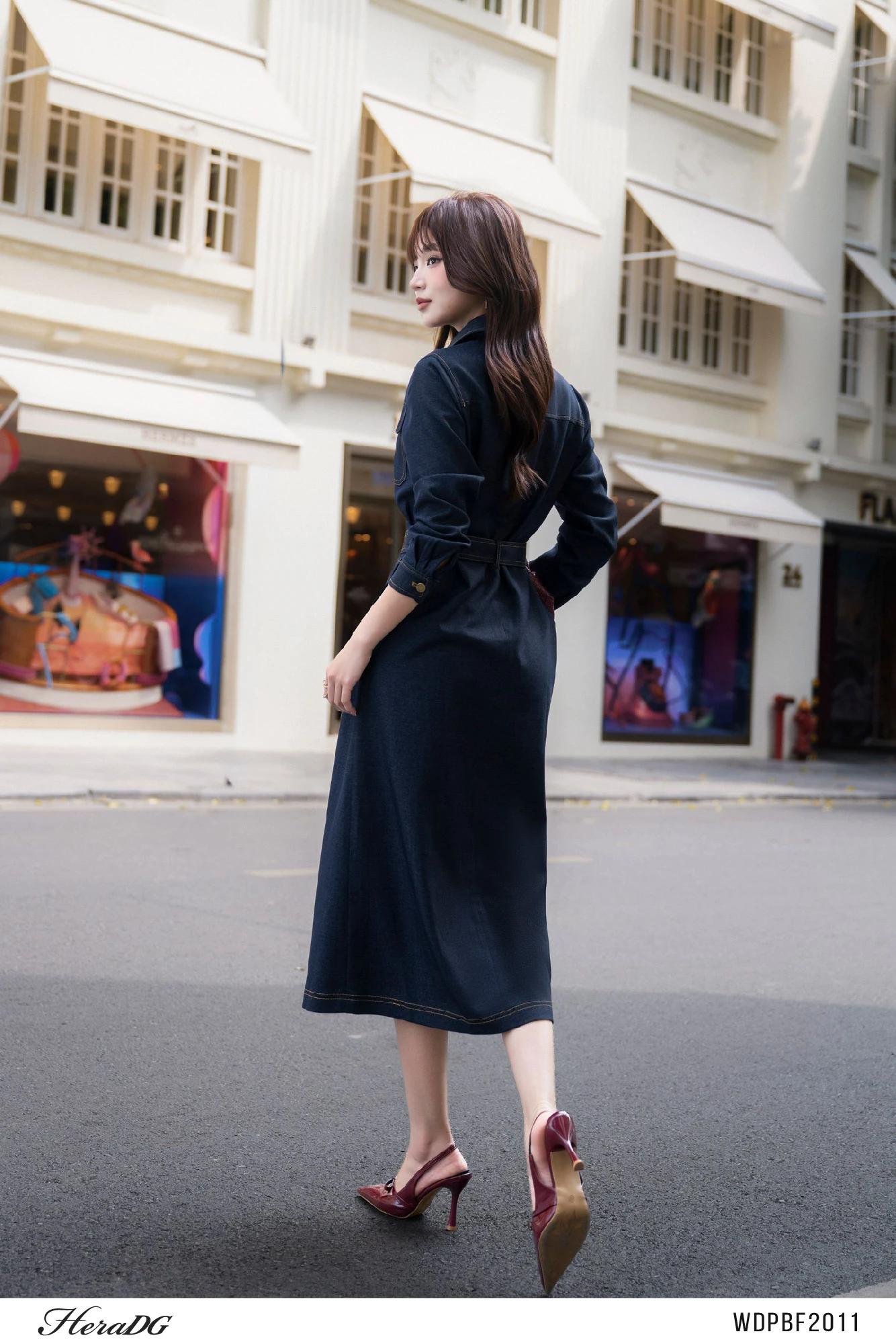 Đầm sơ mi jeans dáng suông – ảnh 4