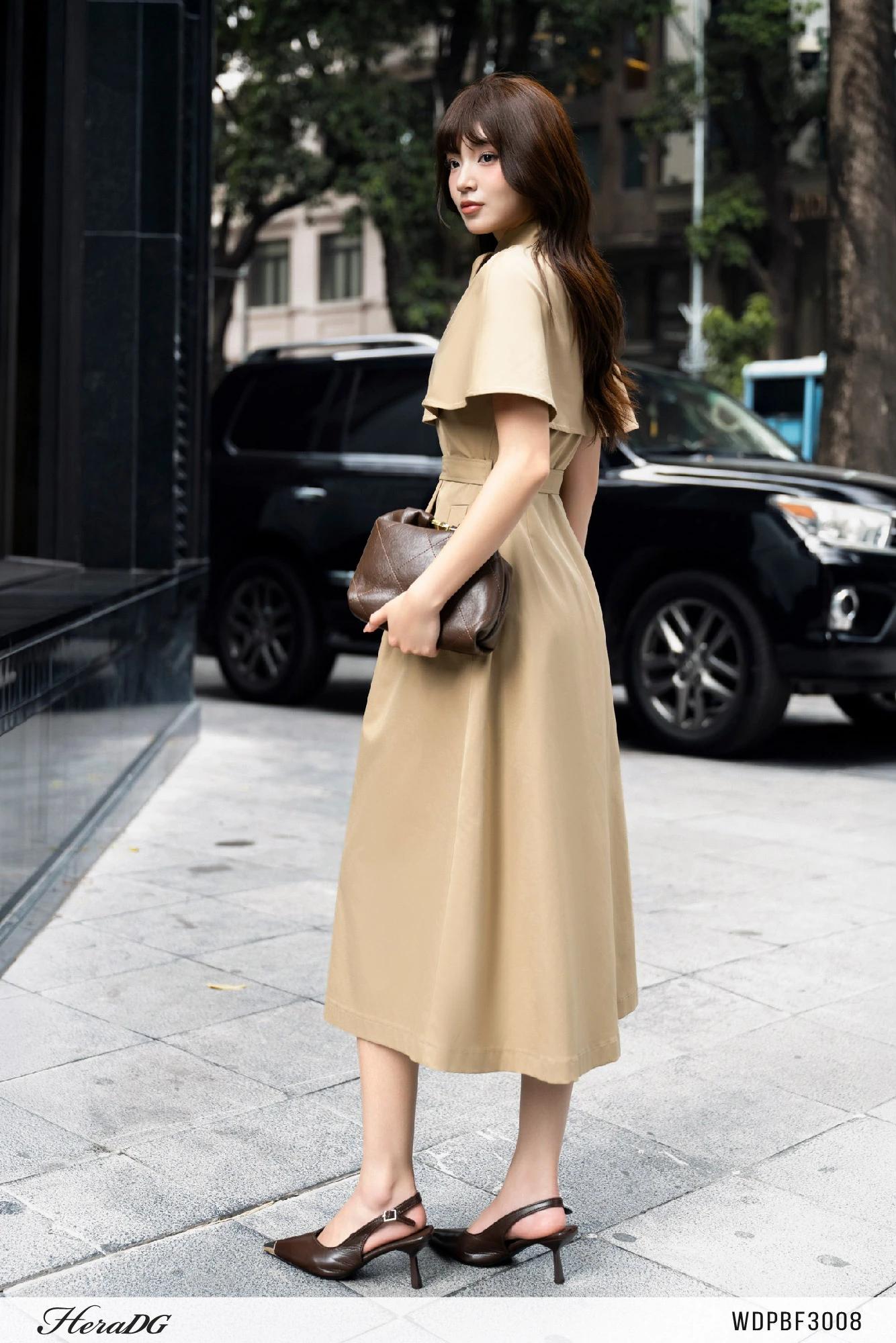 Đầm xòe choàng cape liền – ảnh 4