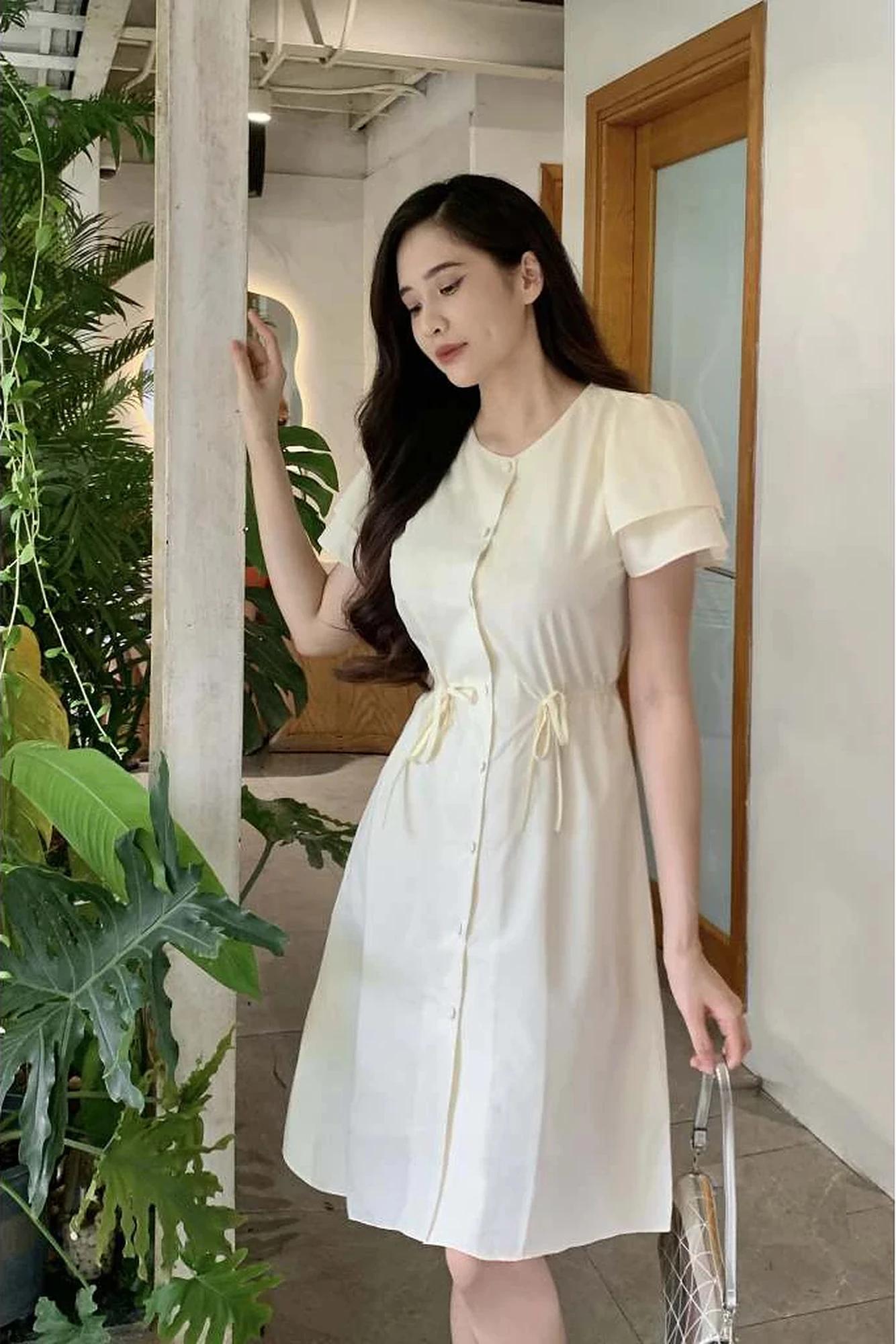 Đầm Xòe Tay Hai Tầng Thiết Kế Buộc Dây Eo Tôn Dáng – ảnh 1