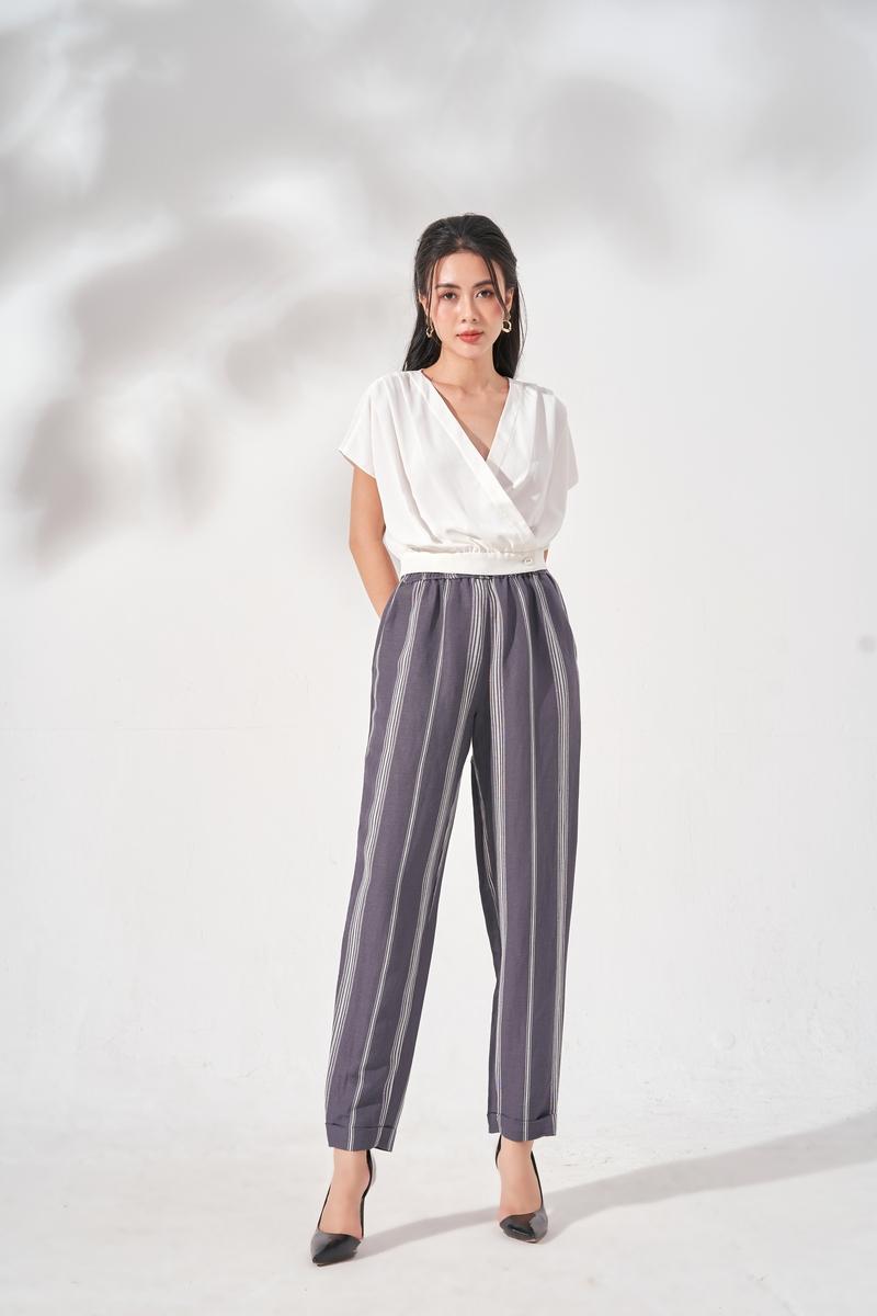 Áo tay liền xếp ly vai