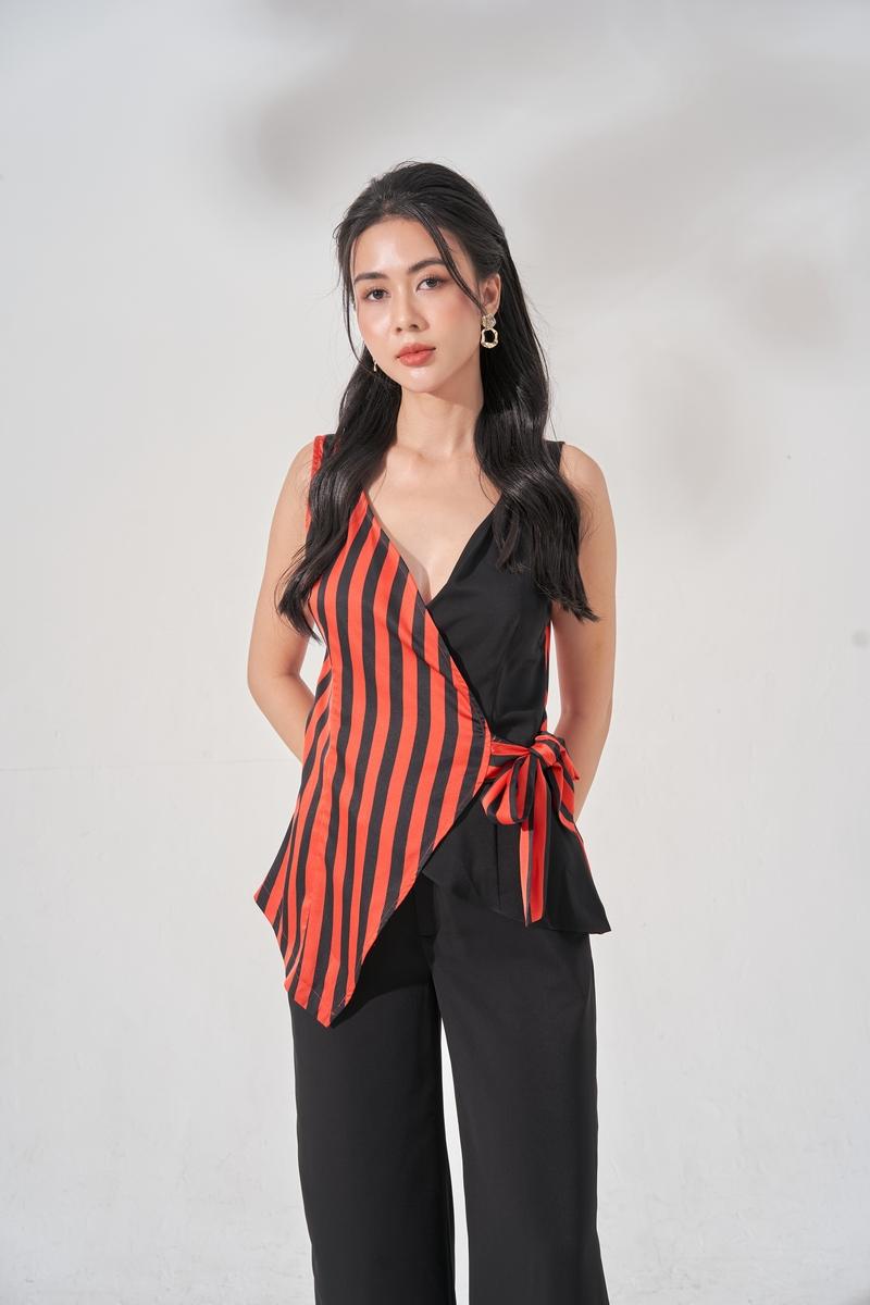 Áo kiểu sát nách nơ eo