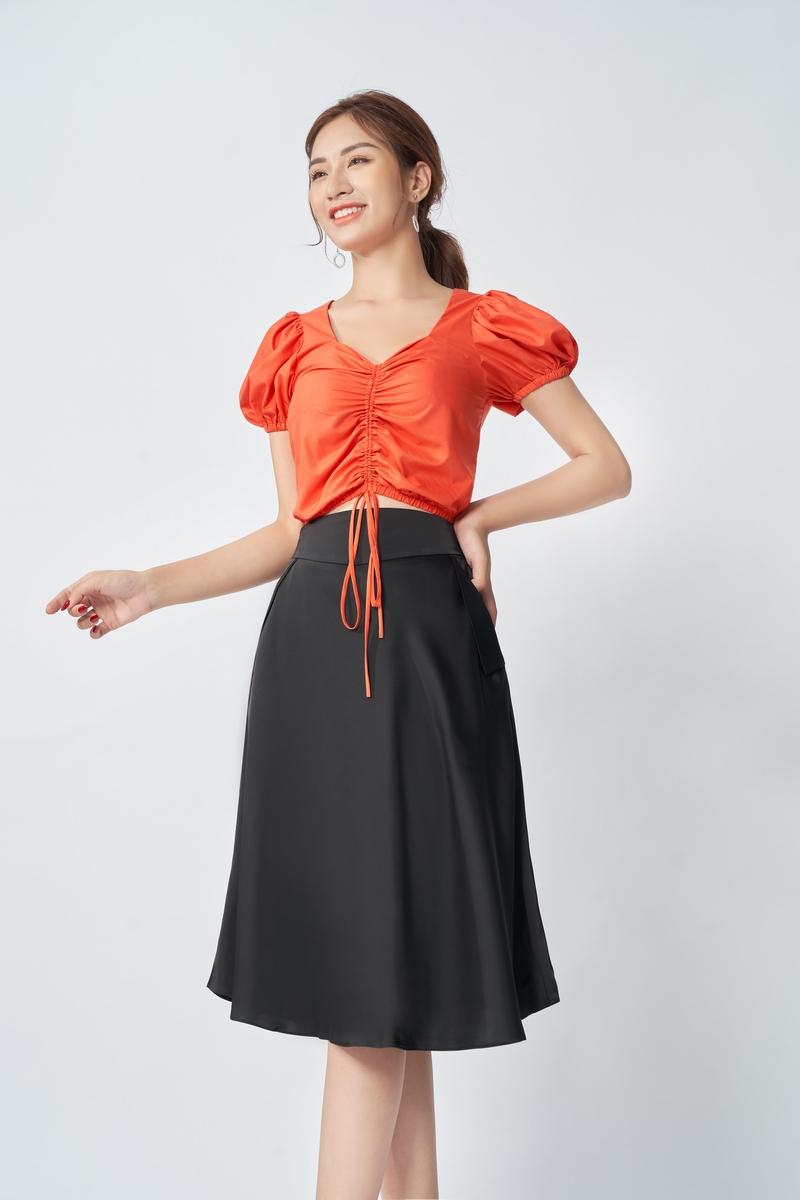 Áo croptop tay bồng
