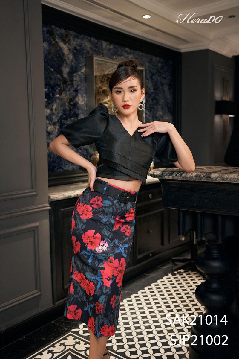 Áo croptop tay bồng