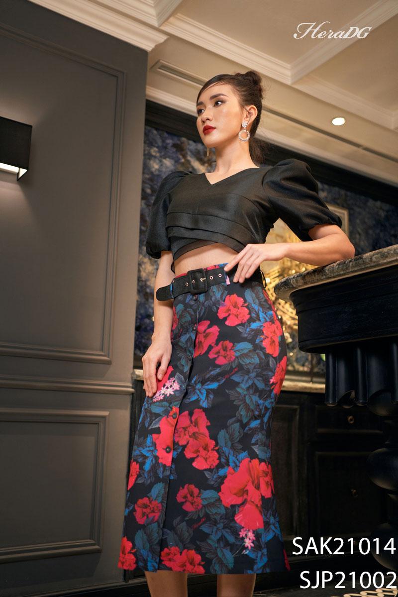 Áo croptop tay bồng