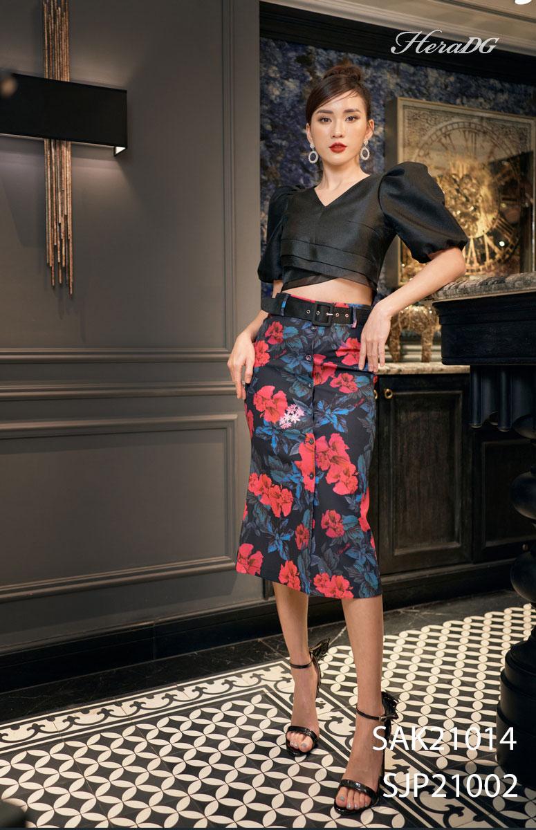 Áo croptop tay bồng