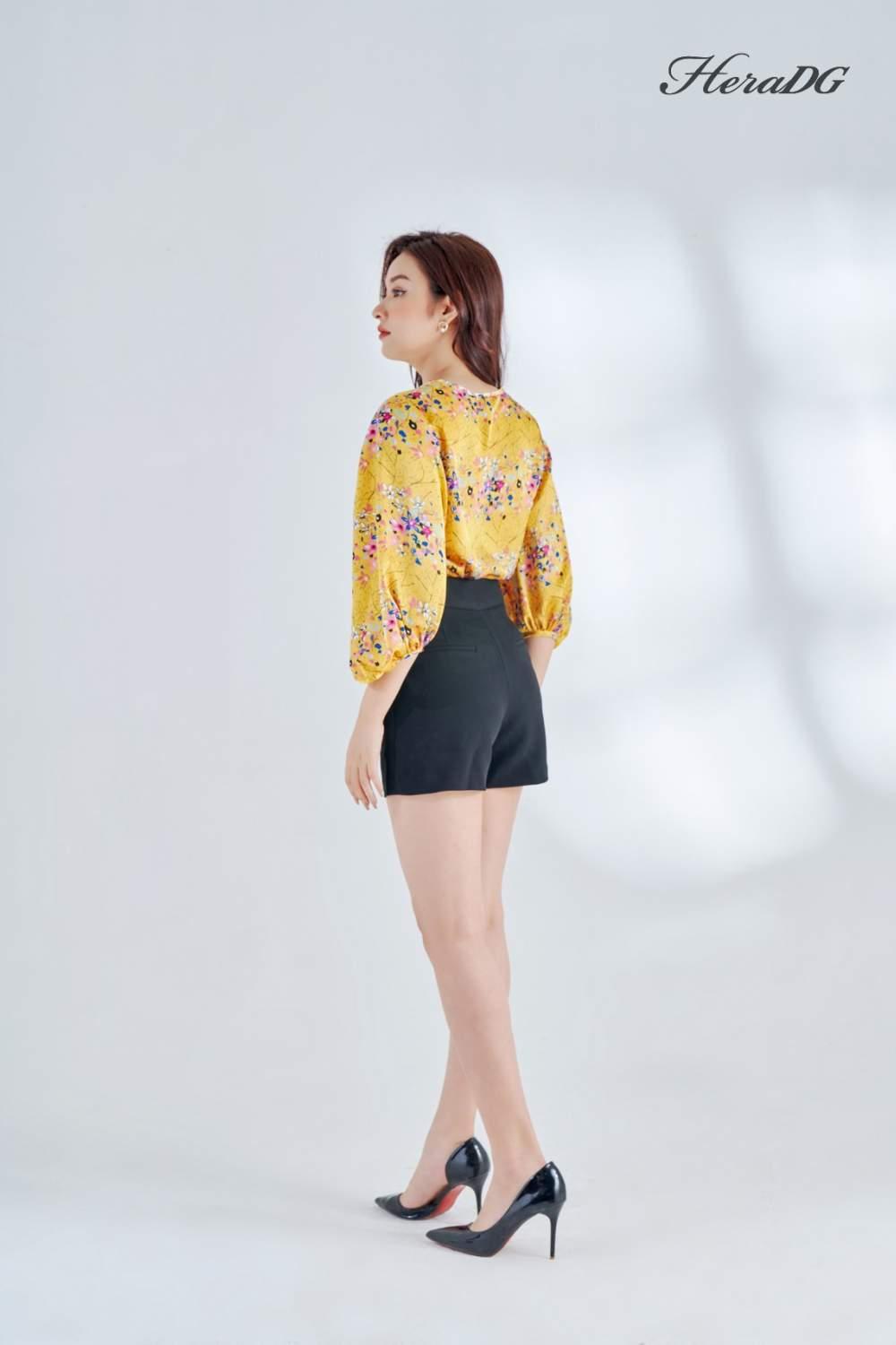 Áo kiểu tay bồng buộc nơ
