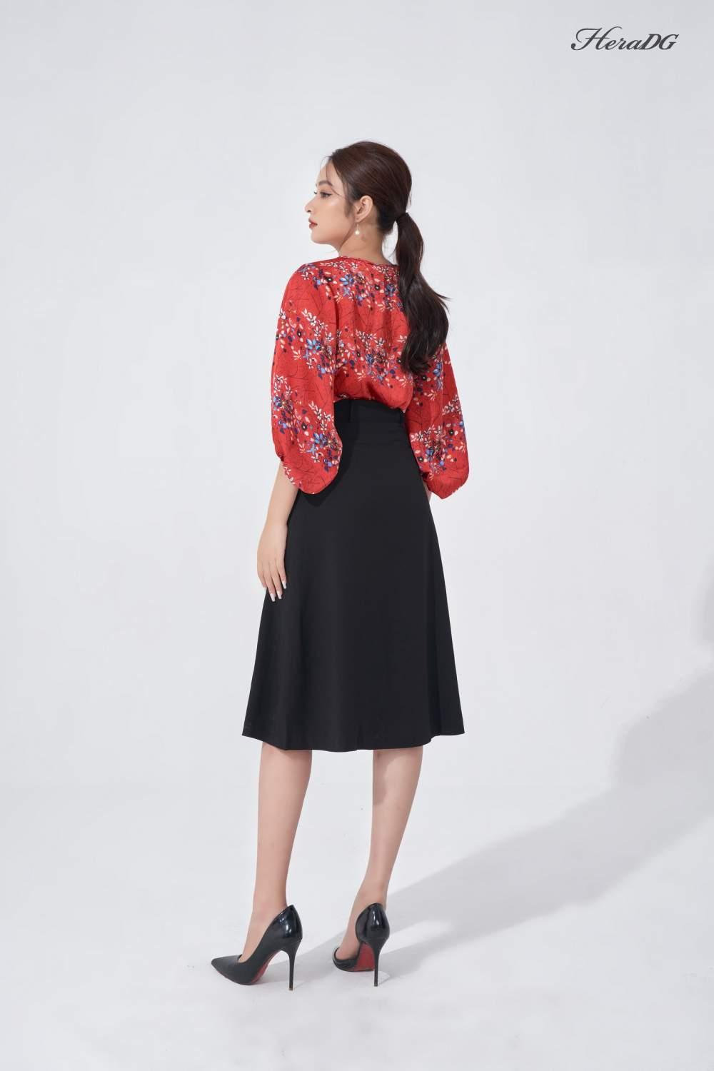Áo kiểu tay bồng buộc nơ