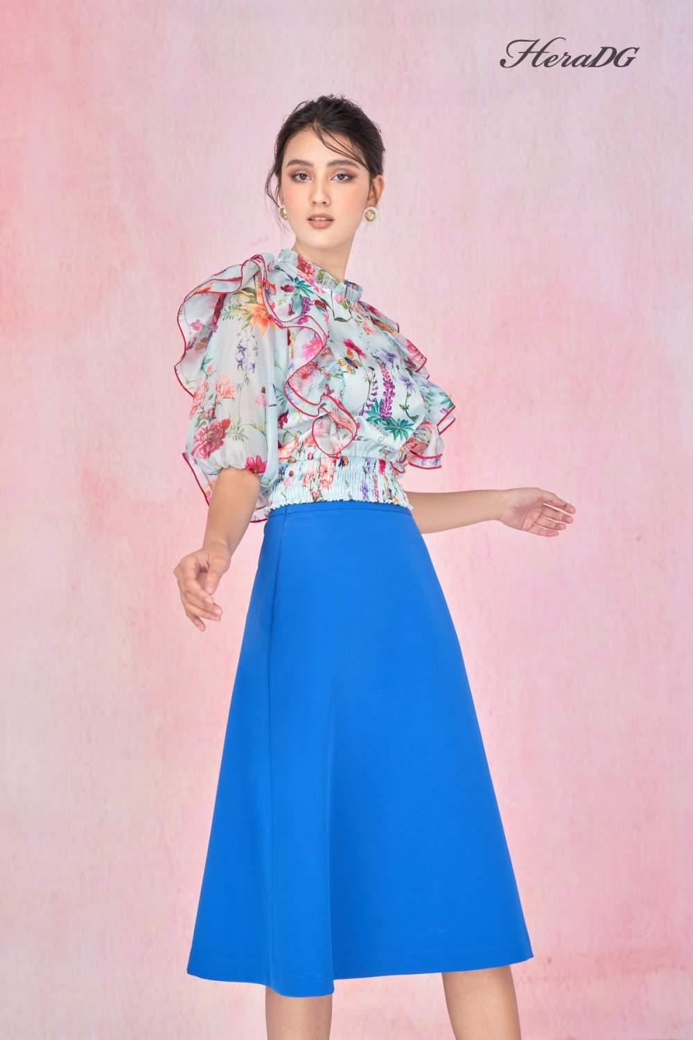Áo kiểu thân xếp bèo