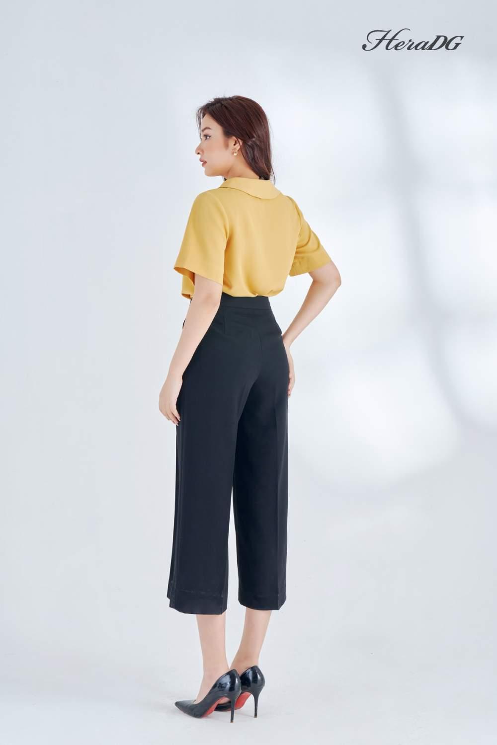 Áo kiểu tay cộc lá cổ to