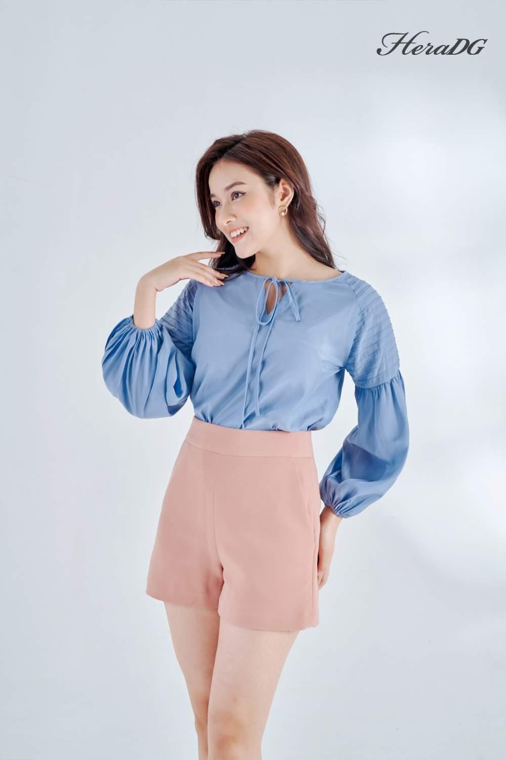 Áo tay bồng buộc nơ