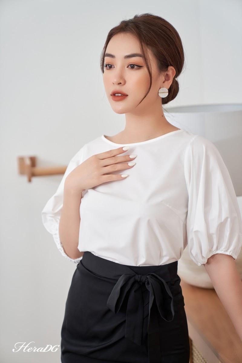 Áo kiểu tay bồng cổ thuyền