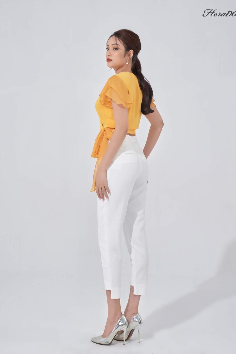 Áo lửng buộc nơ eo