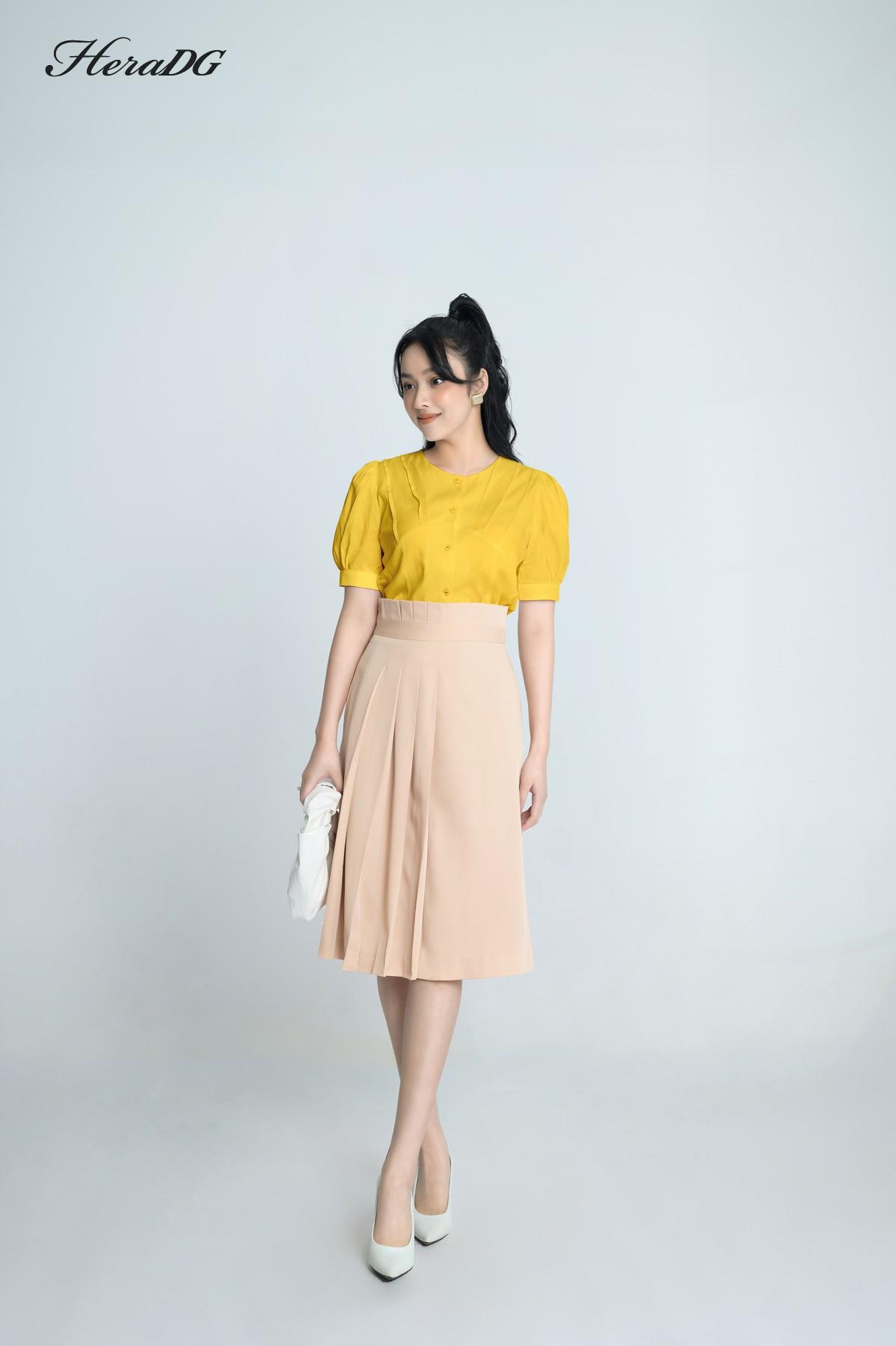 Áo kiểu crop tay bồng