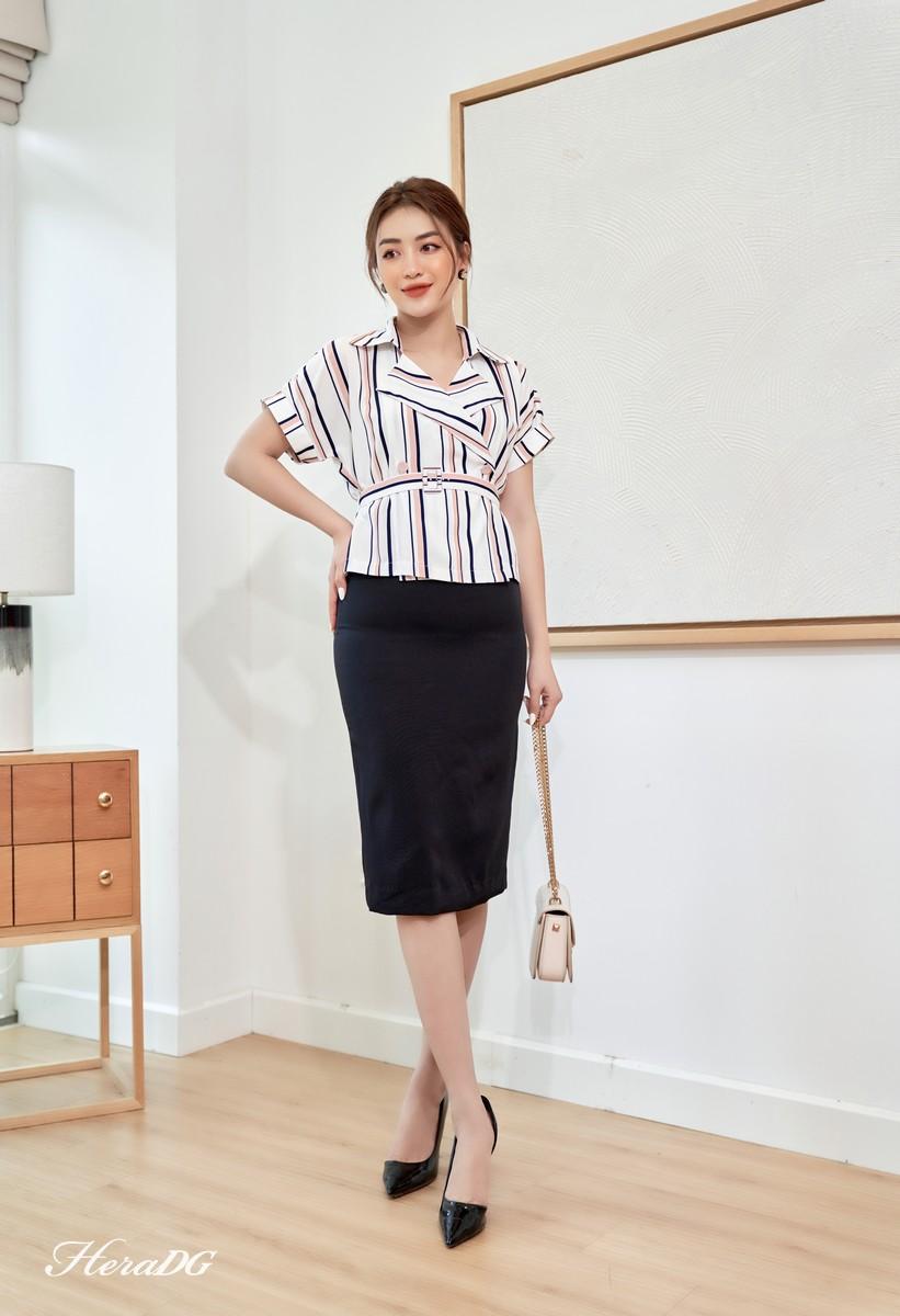 Áo tay cộc cổ 2 ve thắt dây lưng