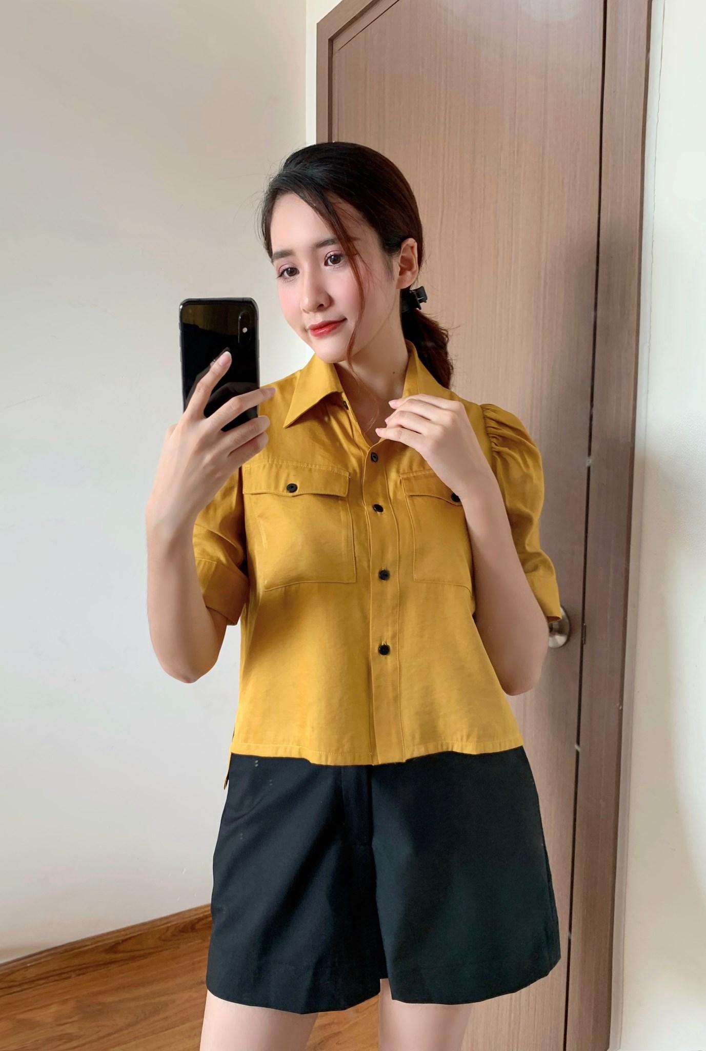 Áo kiểu tay bồng, ốp túi ngực