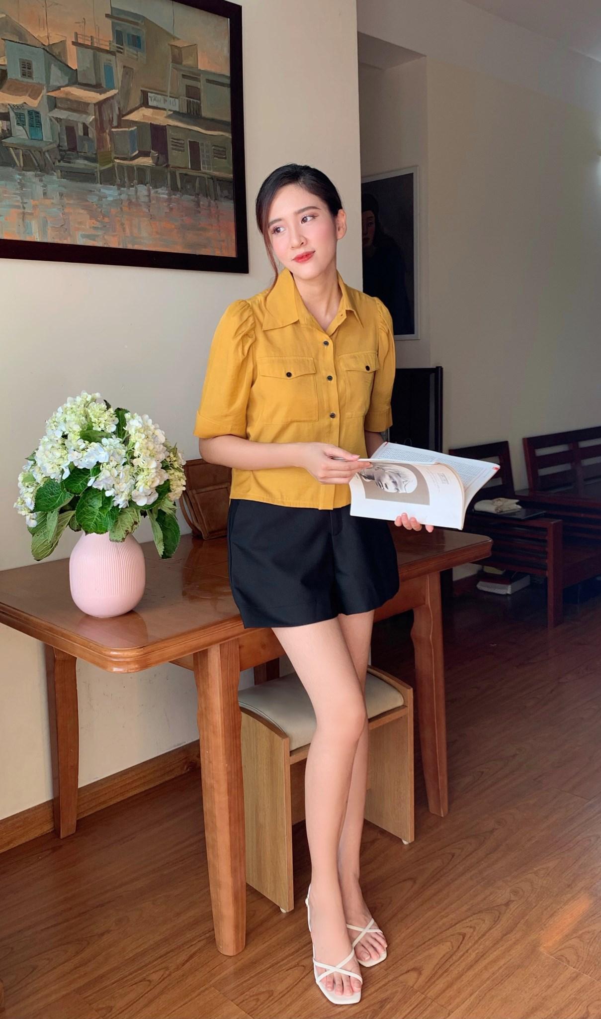 Áo kiểu tay bồng, ốp túi ngực