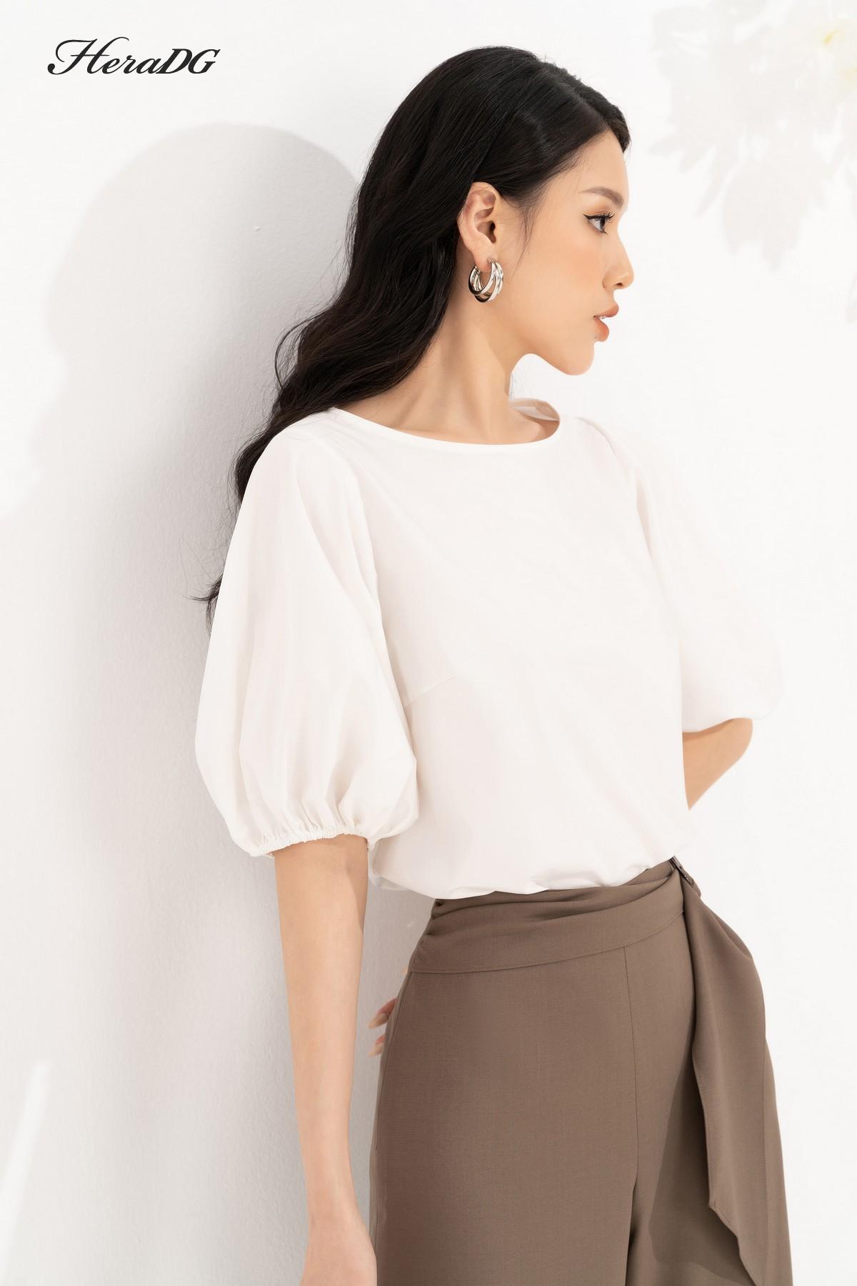 Áo tay bồng cổ thuyền