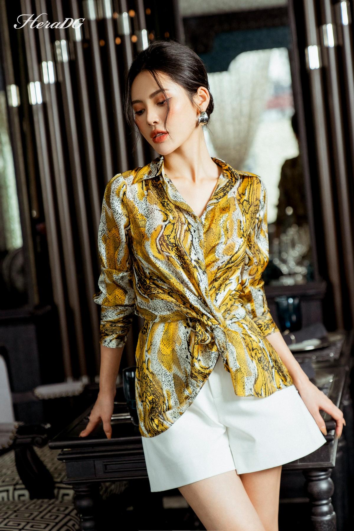 Áo cổ đức xoắn eo