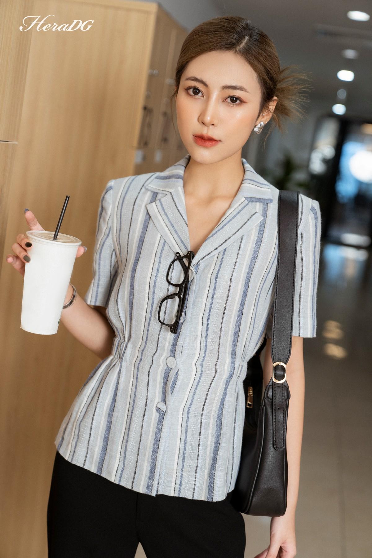 Áo cổ bẻ ve, chun eo