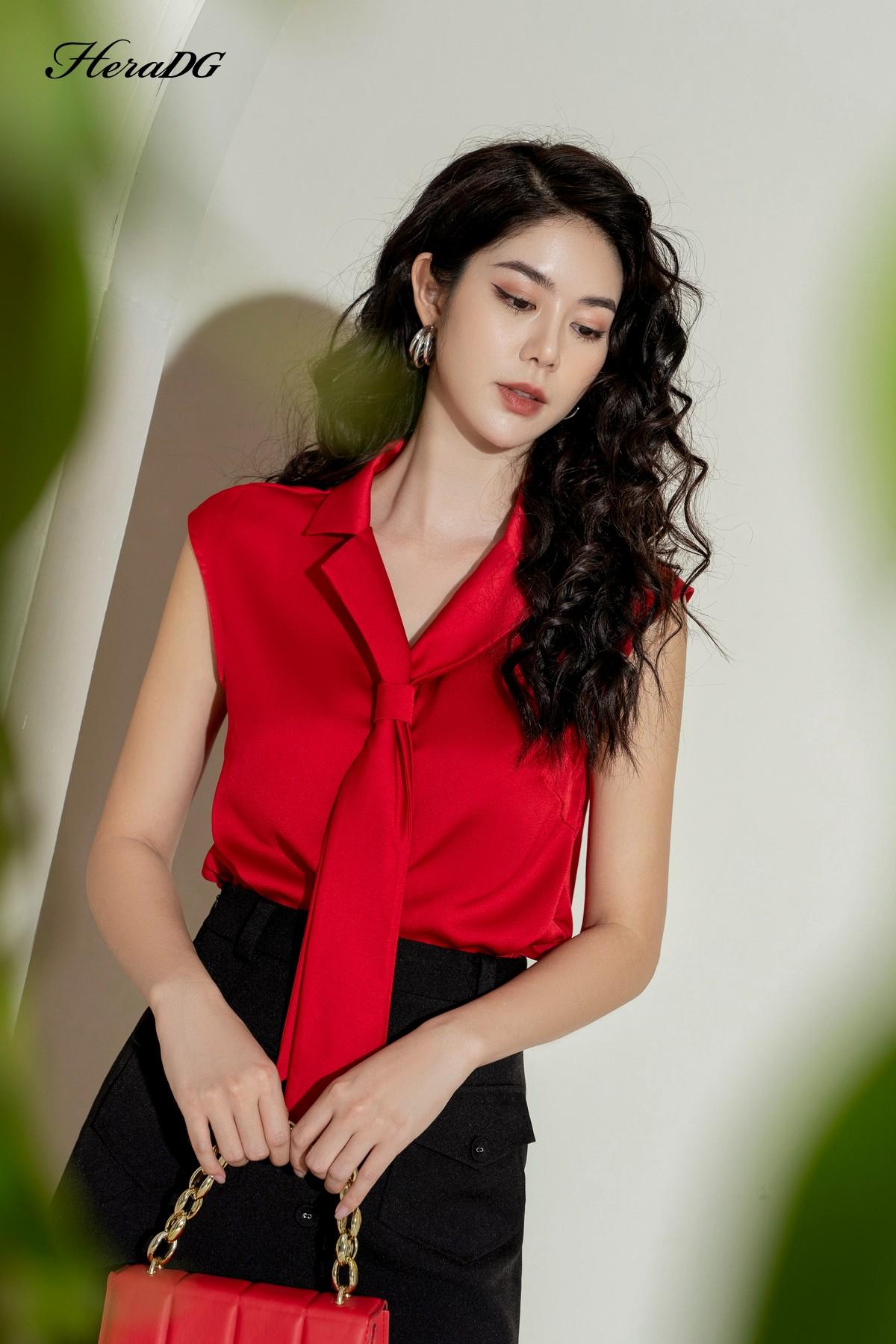 Áo vai chờm cổ cavat