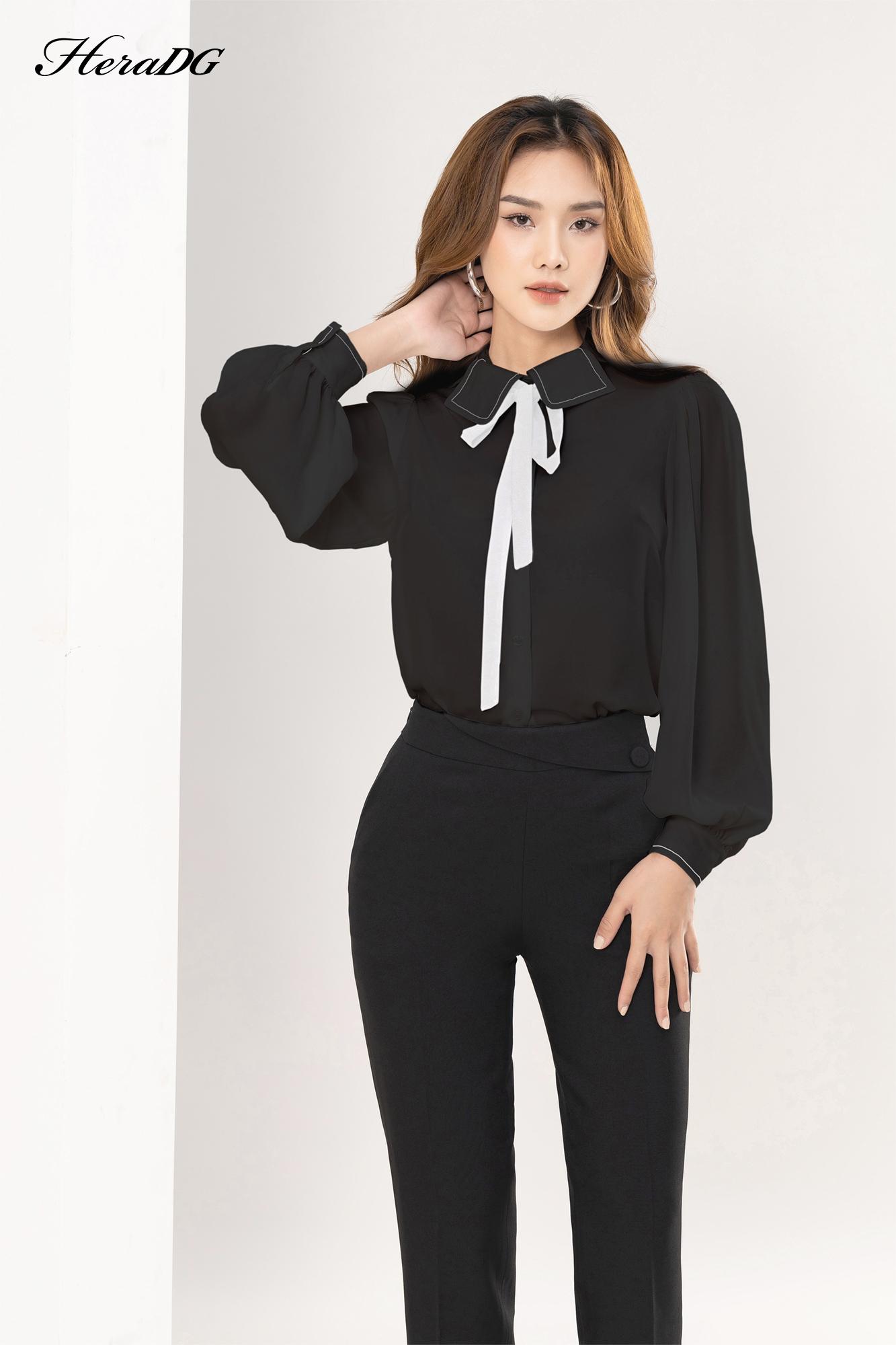 Áo sơ mi cổ cách điệu