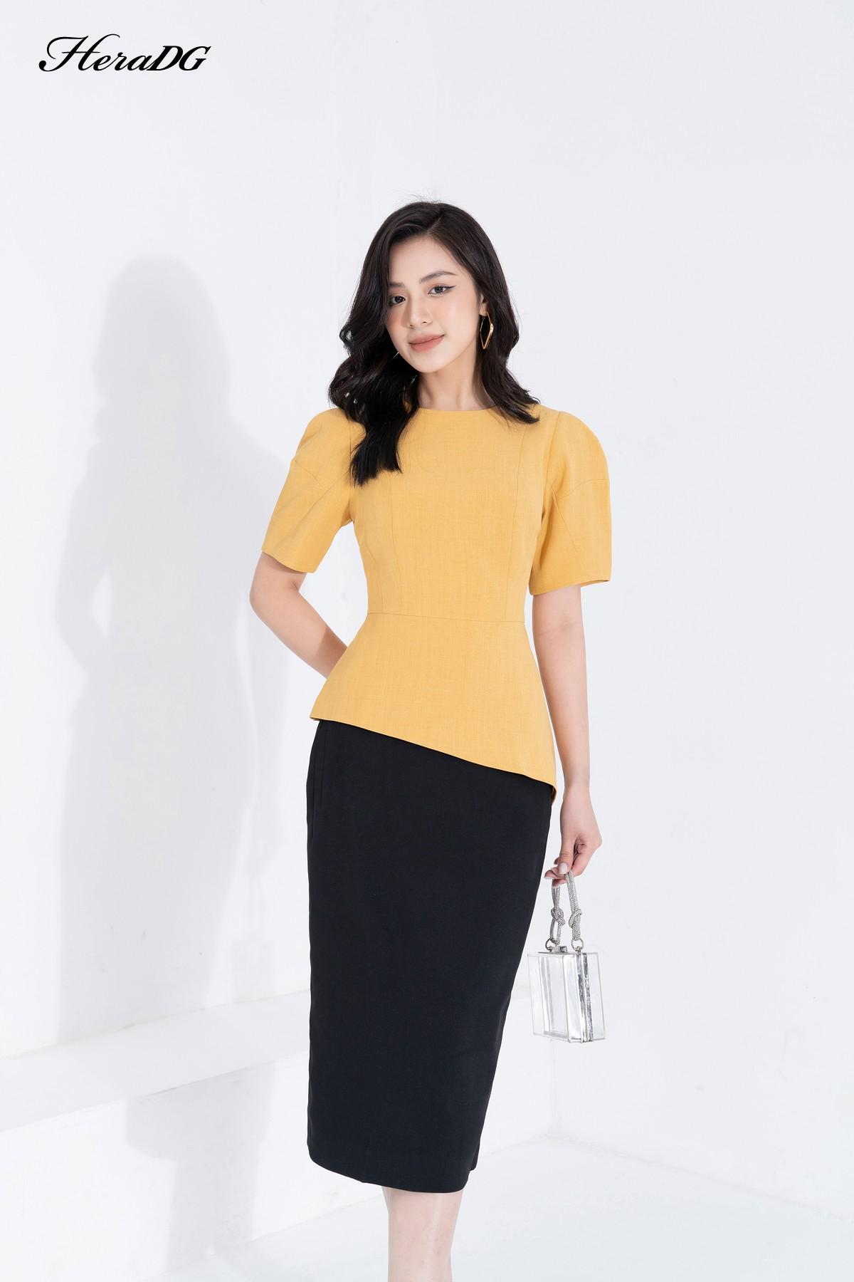 Áo peplum tay bồng