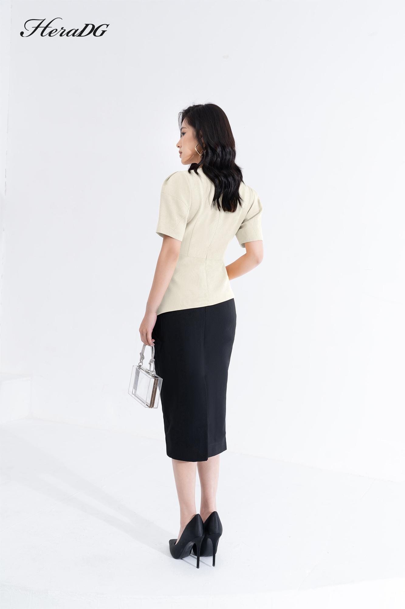 Áo peplum tay bồng
