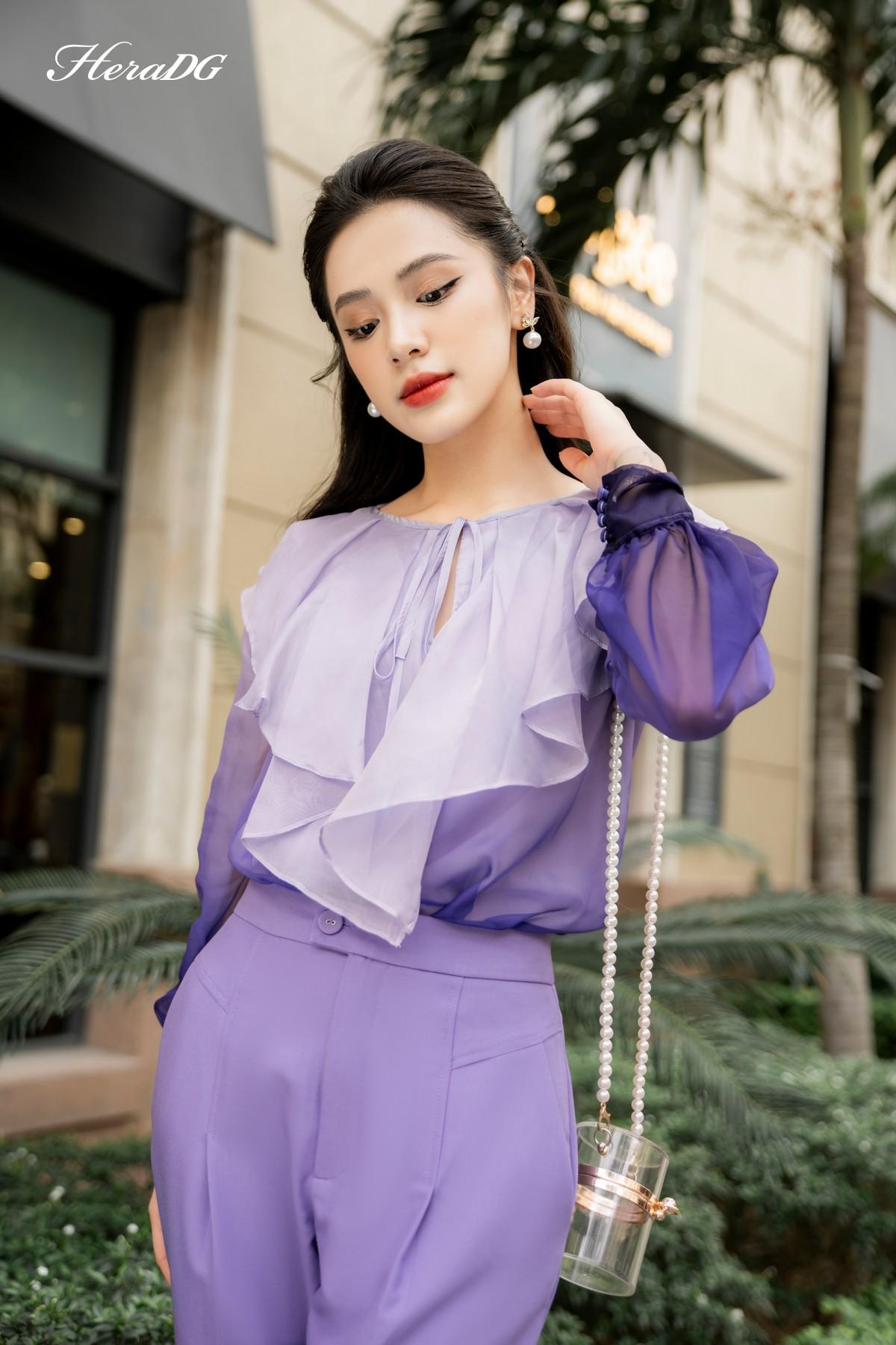 Áo dài tay cổ bèo