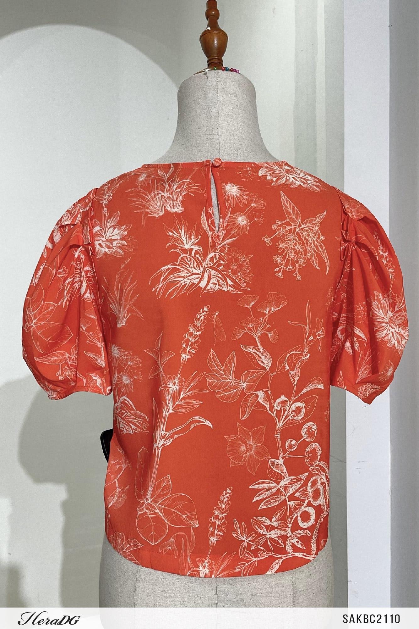 Áo kiểu, cổ tròn dáng crotop