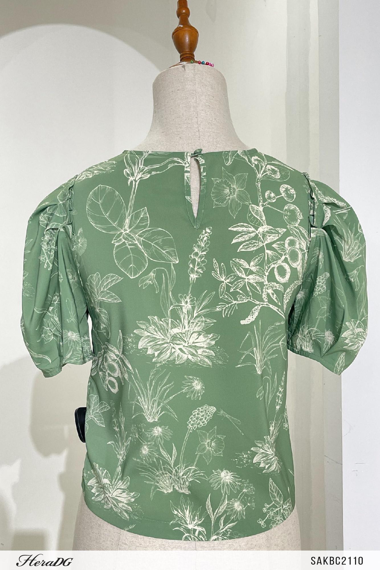 Áo kiểu, cổ tròn dáng crotop