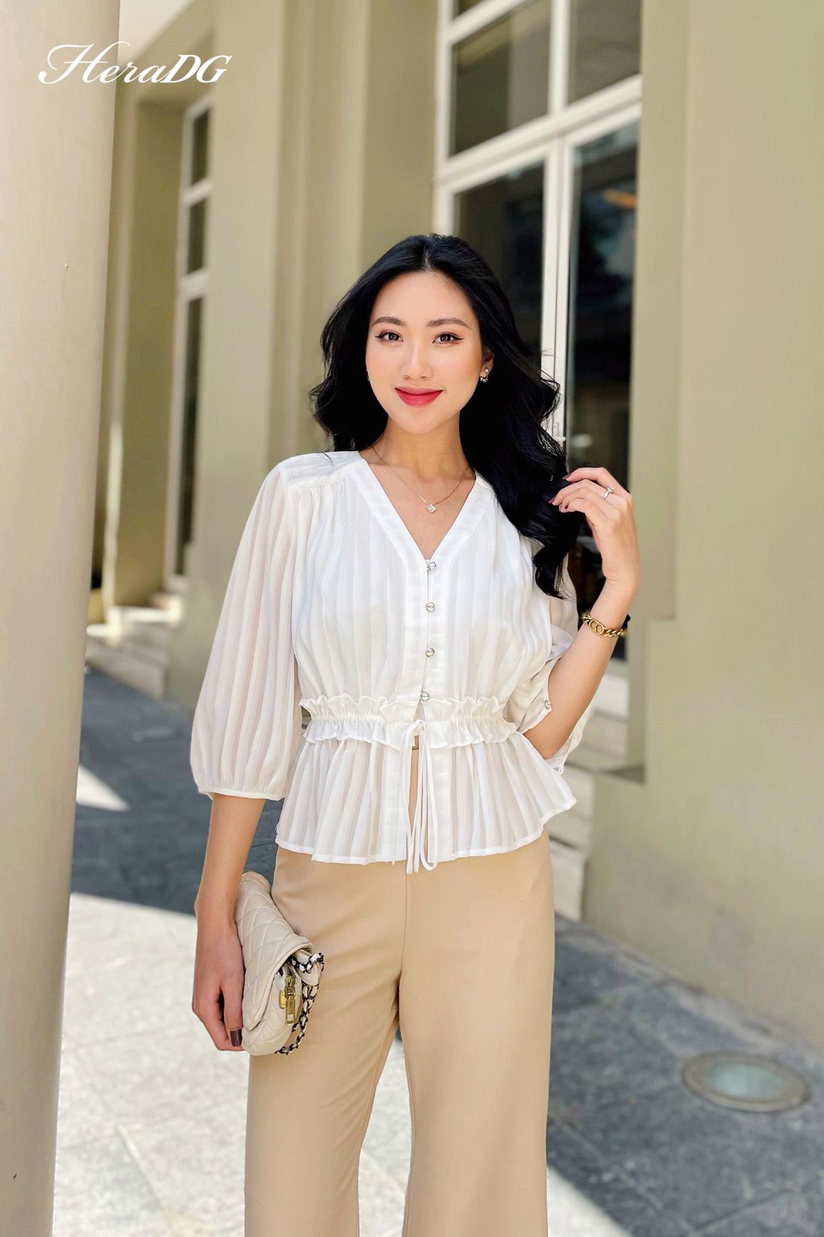 Áo bèo eo thắt nơ