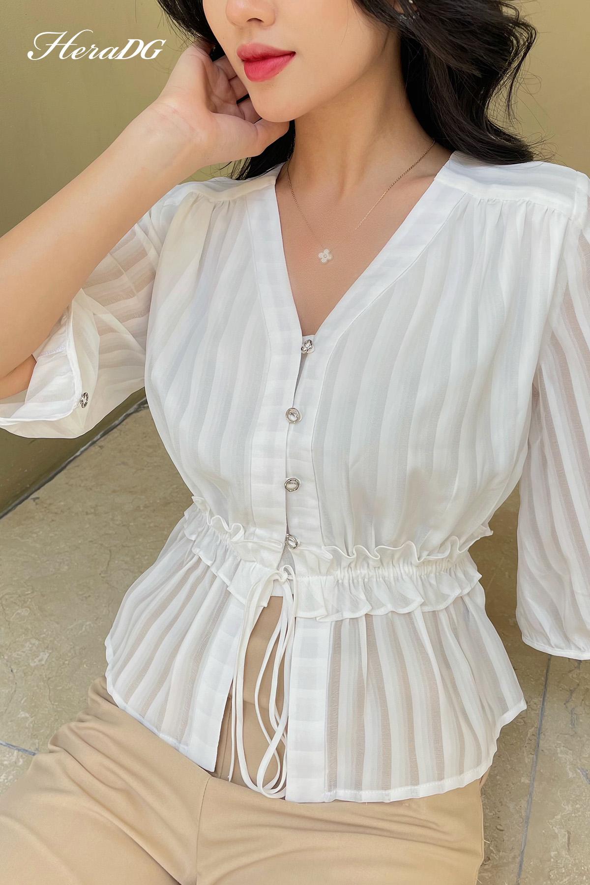 Áo bèo eo thắt nơ