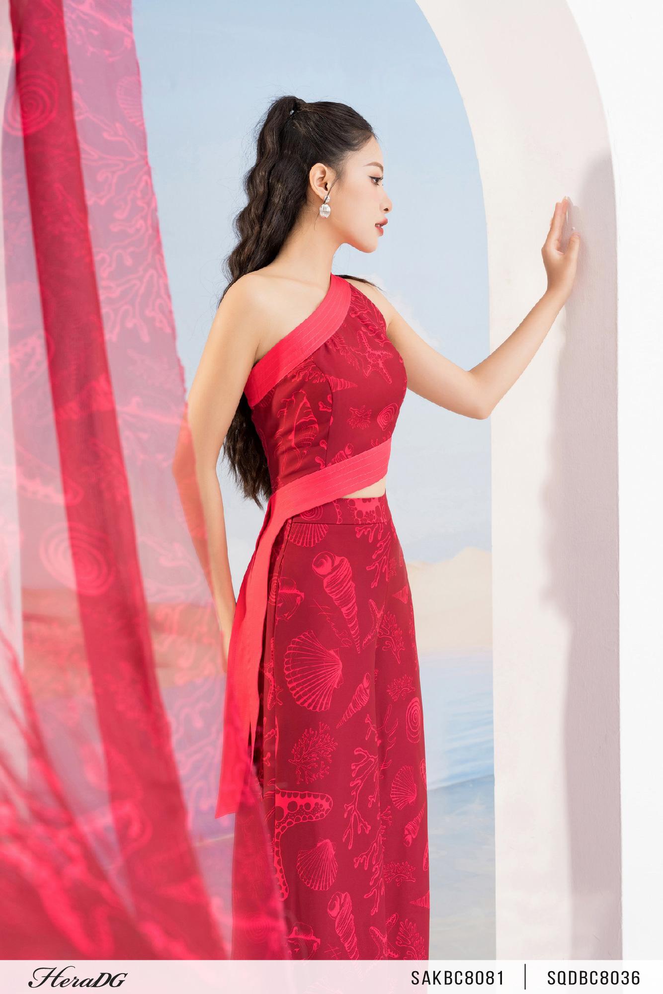Áo vai lệch phối màu
