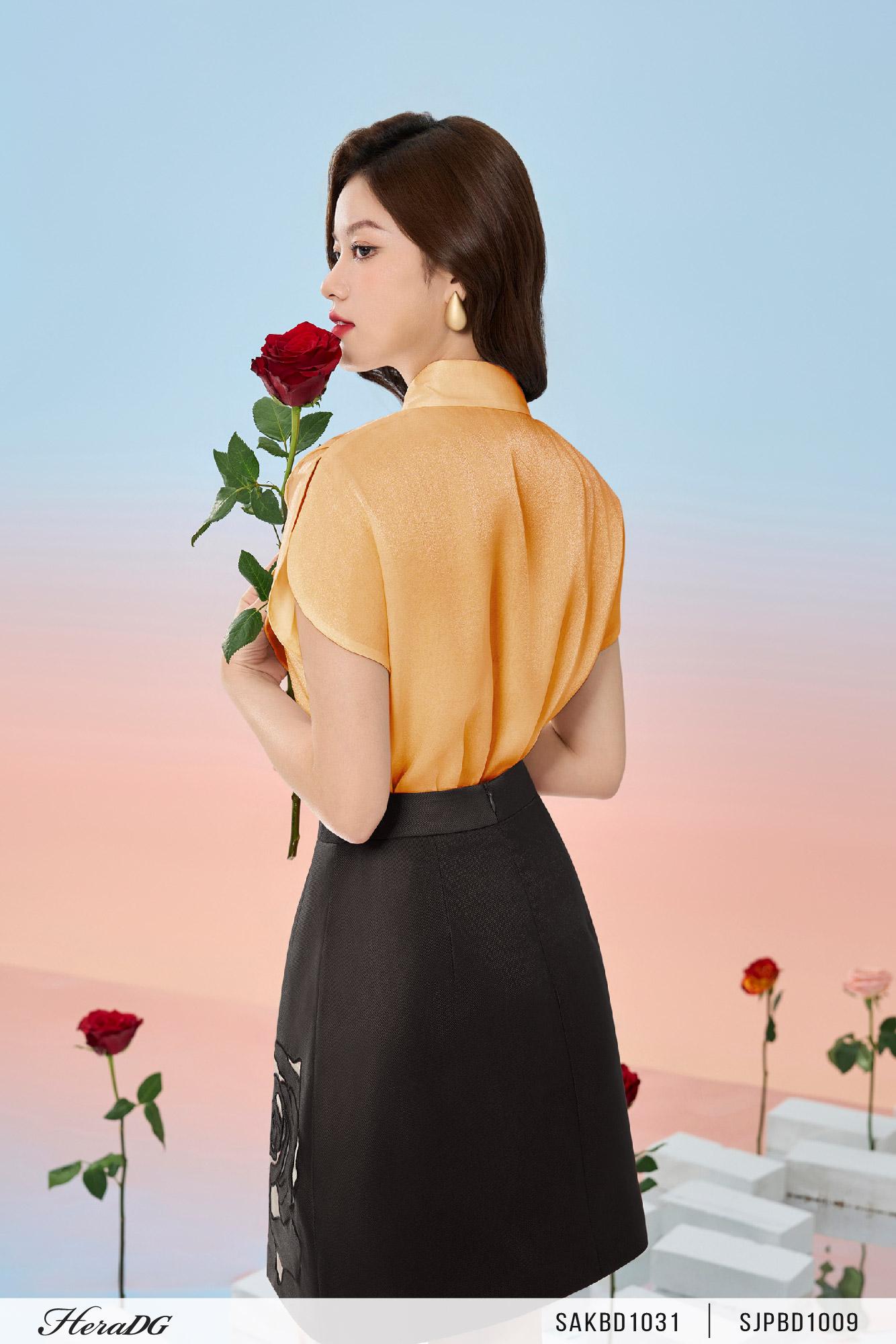 Áo kiểu 2 lớp bèo trước ngực