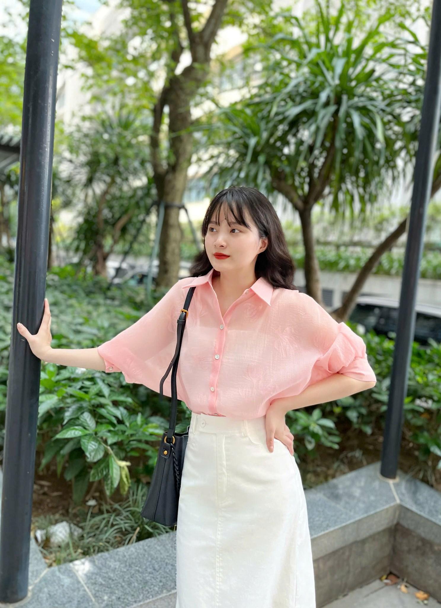 Áo tơ hoa tay phối liền