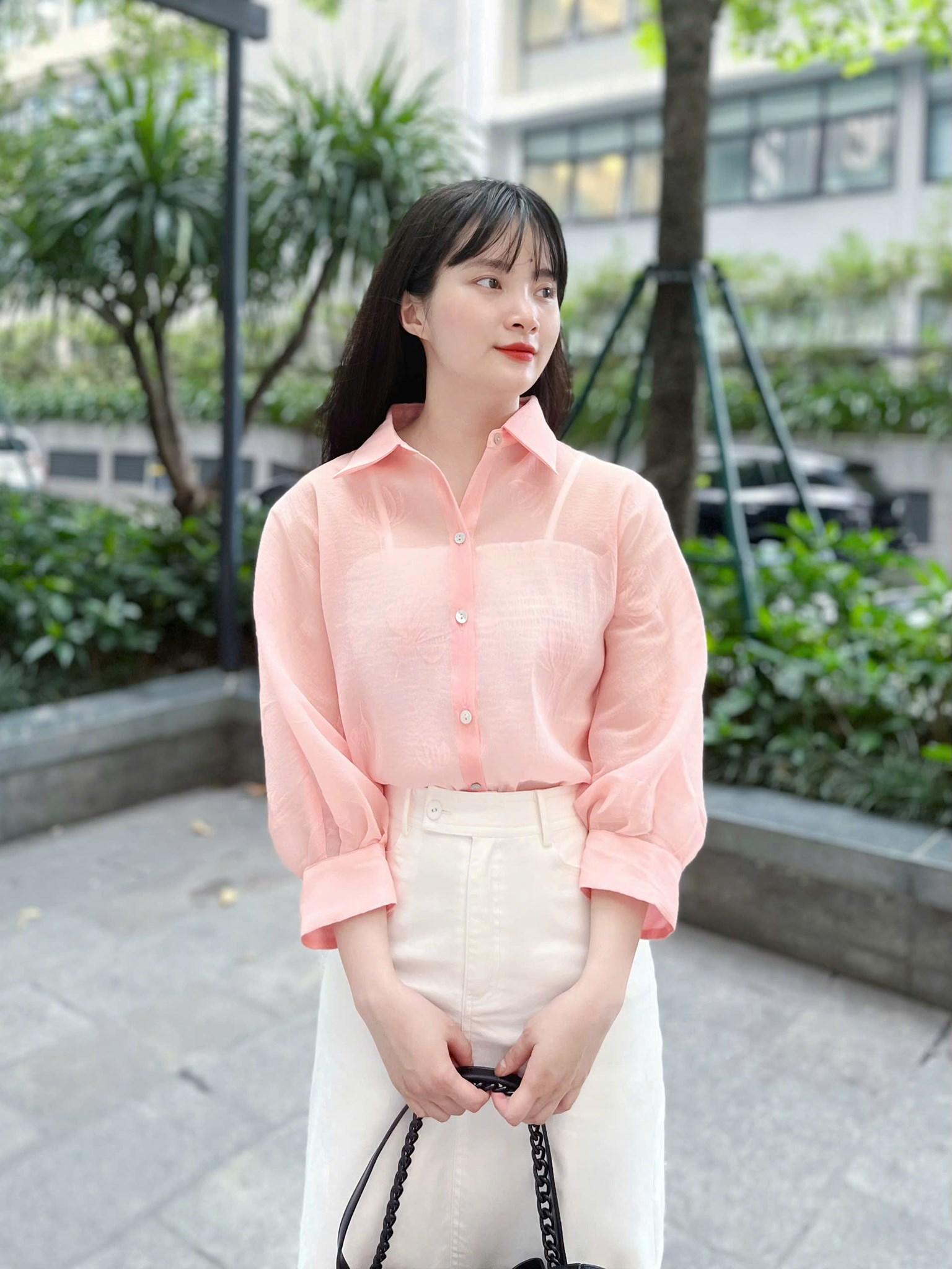 Áo tơ hoa tay phối liền