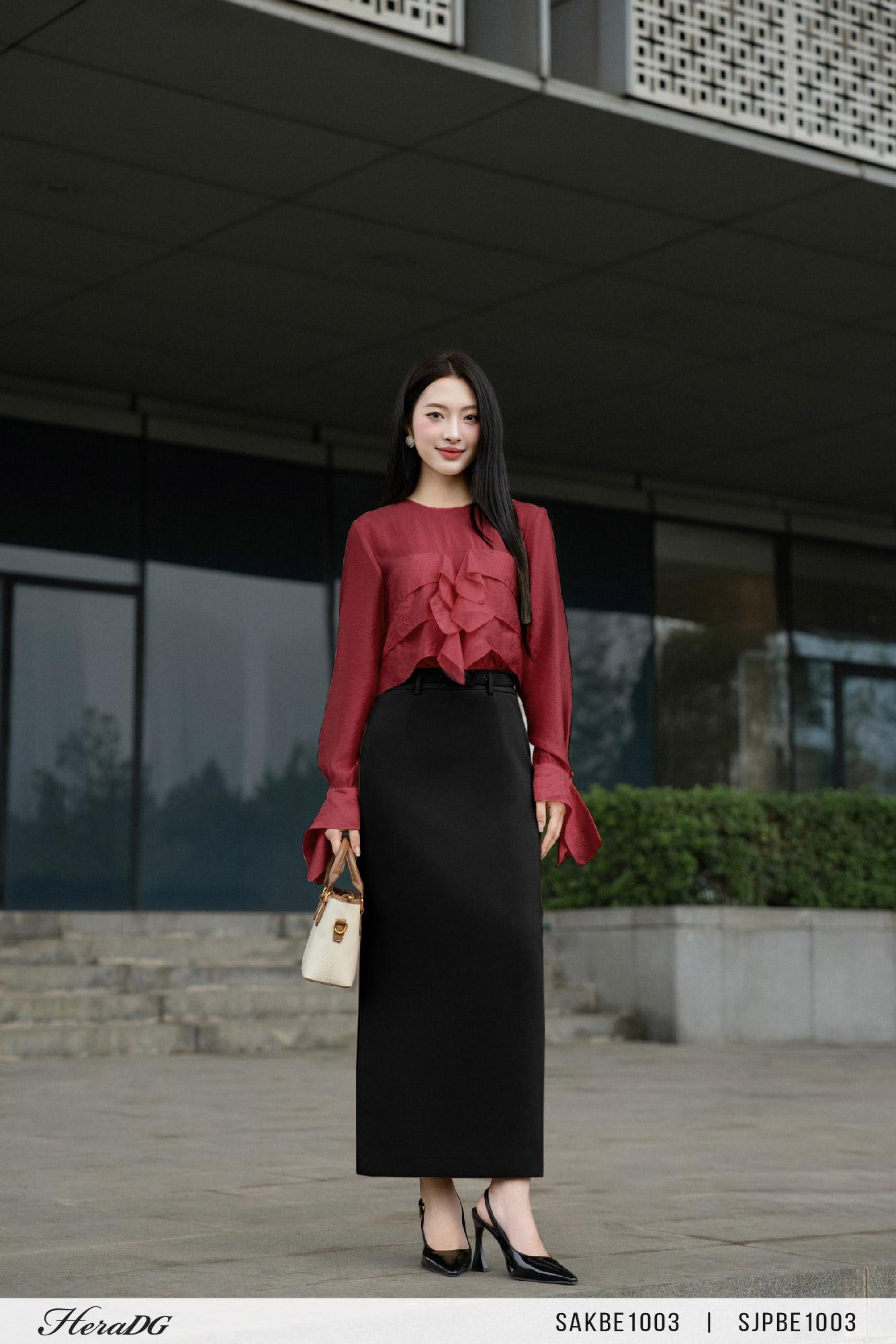 Áo tơ bèo đổ dọc thân