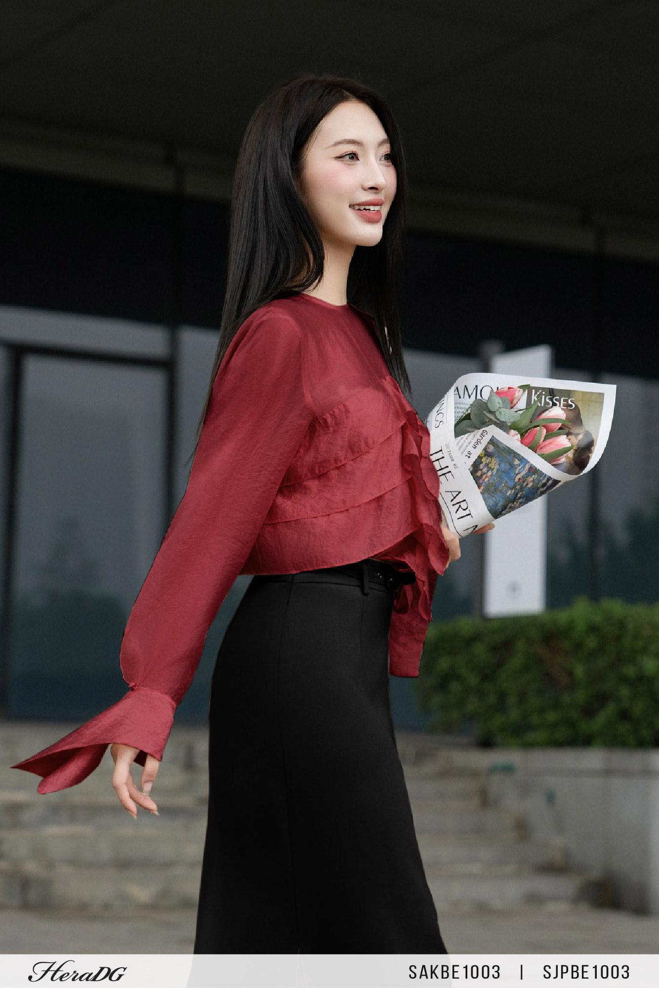 Áo tơ bèo đổ dọc thân