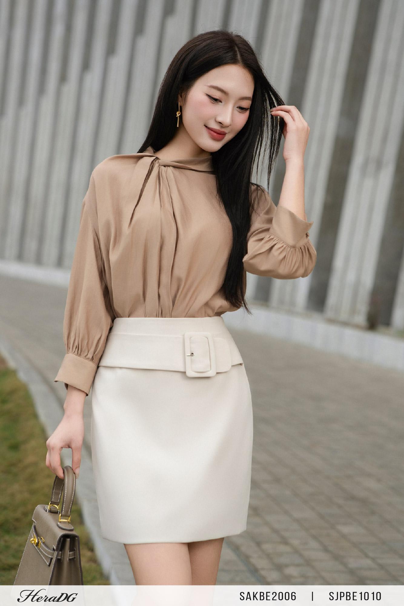Áo tơ cổ vặn ly