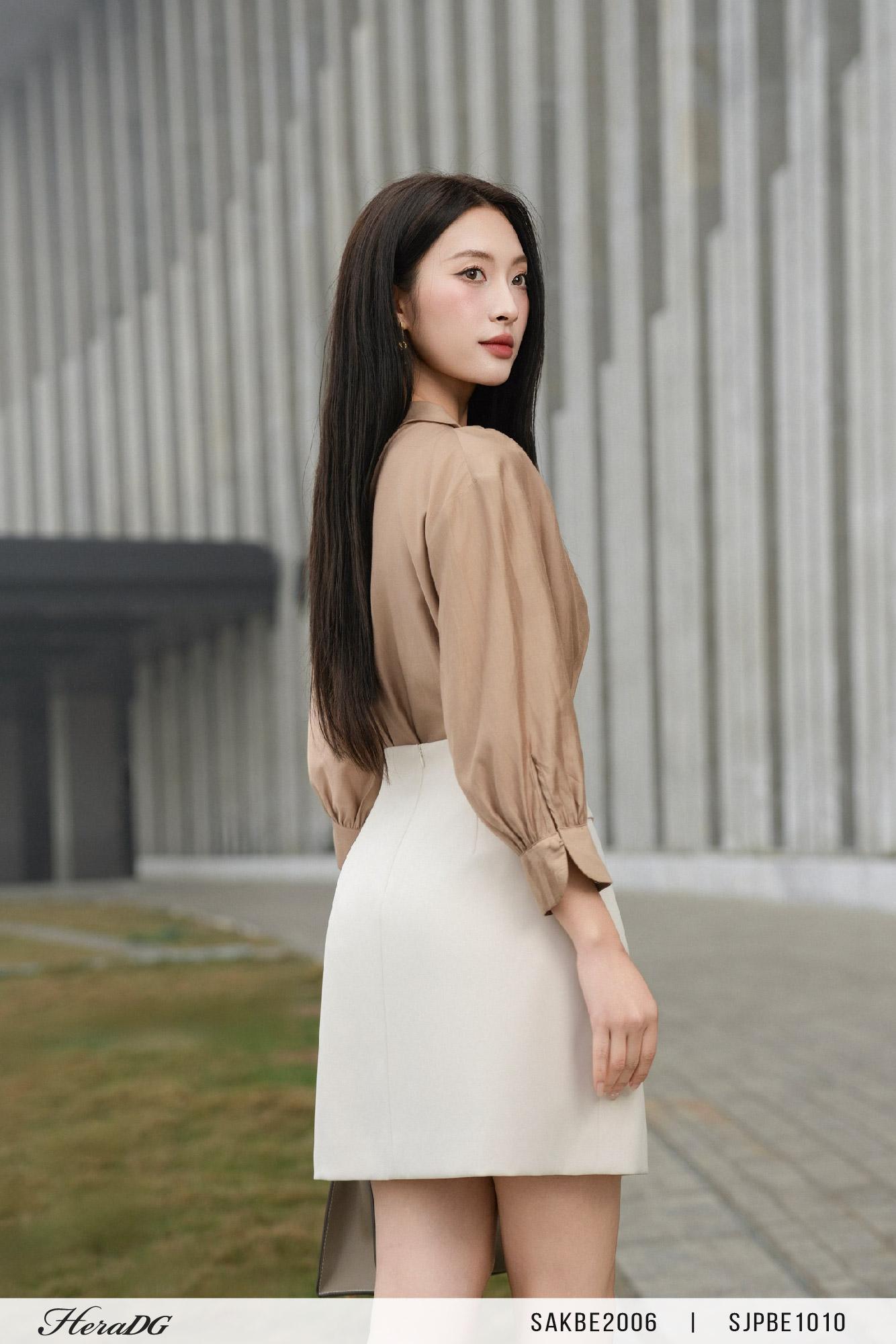 Áo tơ cổ vặn ly