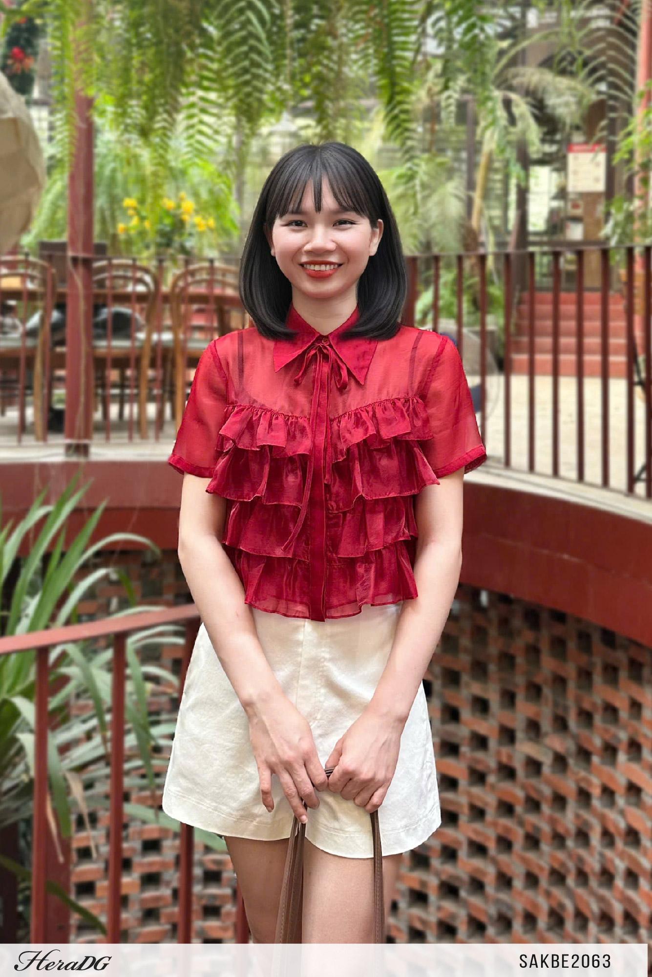 Áo sơ mi tơ bèo tầng