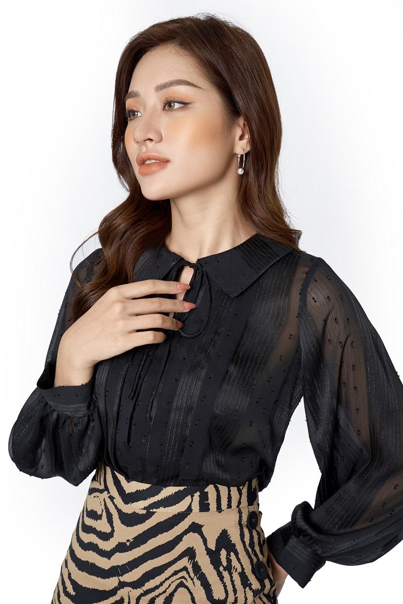 Áo sơ mi dài tay xếp trước
