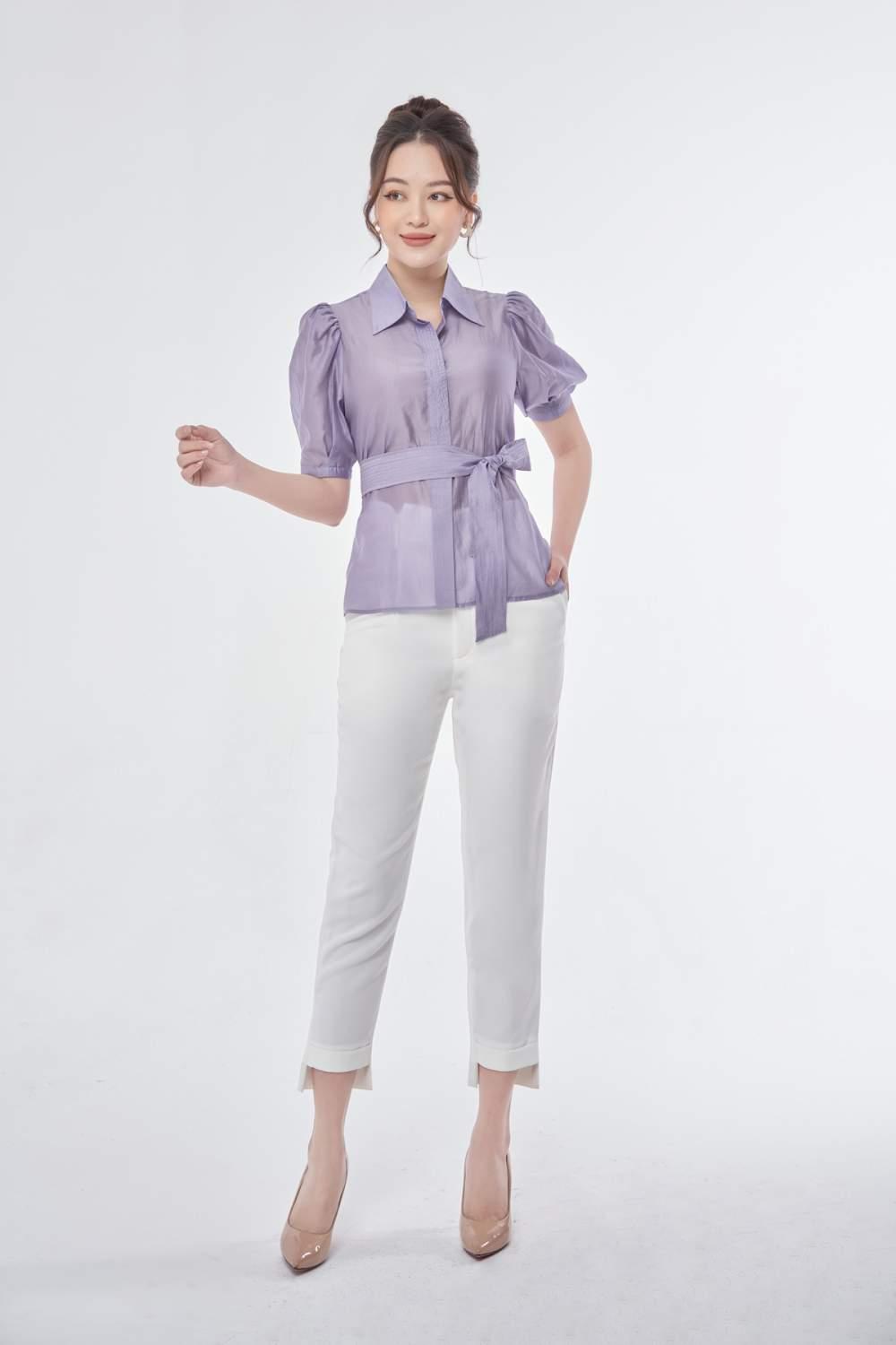 Áo sơ mi cổ đức ngắn tay