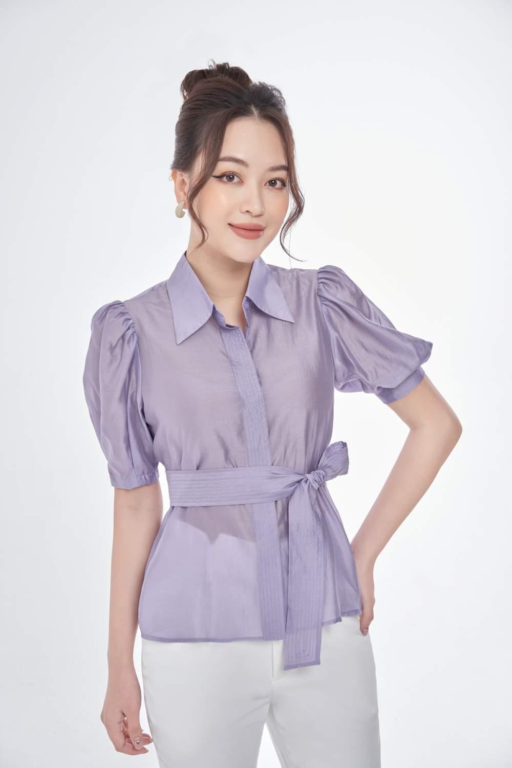 Áo sơ mi cổ đức ngắn tay