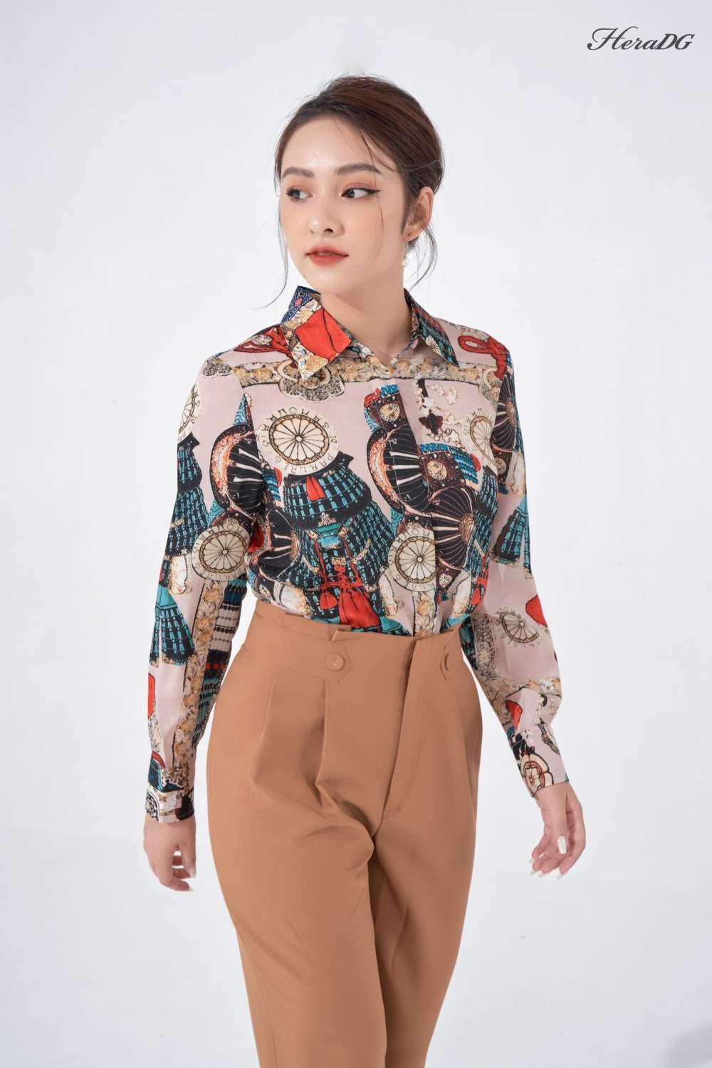 Áo sơ mi lụa cát cổ đức
